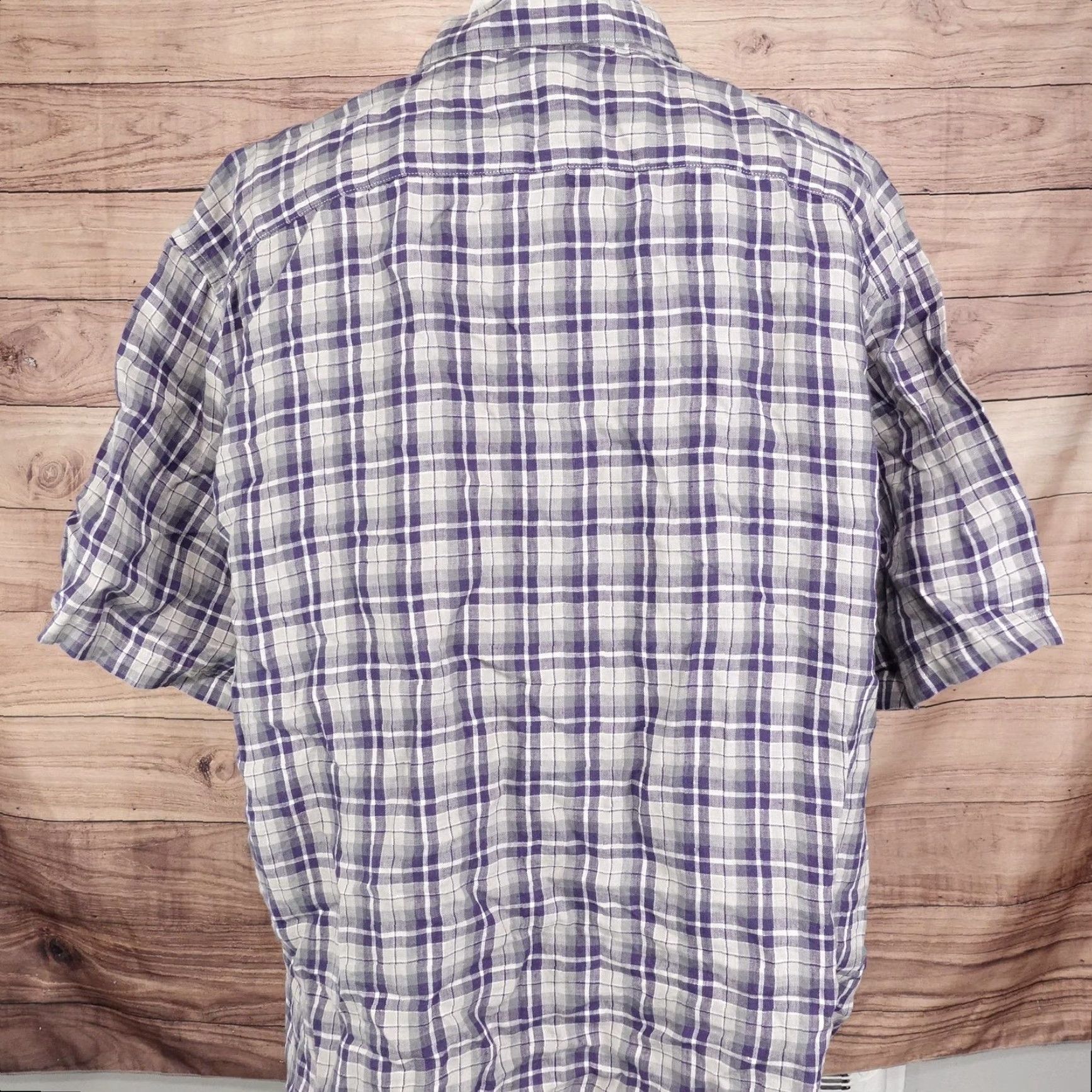 Joseph Abboud VINTAGE? No — (keep) Joseph Abboud Shirt Mens 2XL Plaid Linen Short Sleeve Classic Fit Size US XXL / EU 58 / 5 - 4 Thumbnail