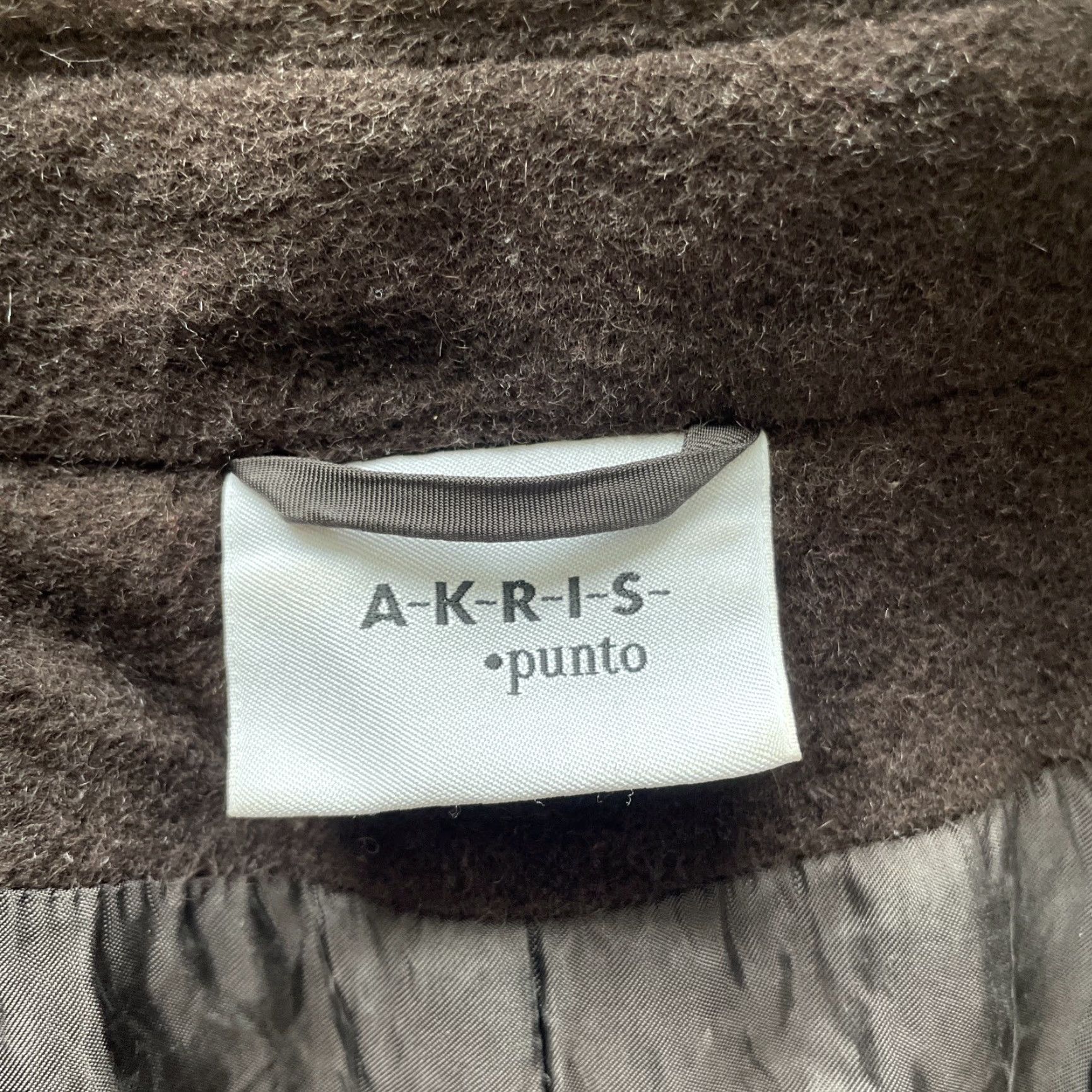 Vintage Akris Punto Angora Wool Blend Trench Coat Womens 10 Brown Tweed Jacket - flaws - Bohemian City Classic Designer London Paris Luxury Career Size L / US 10 / IT 46 - 3 Thumbnail