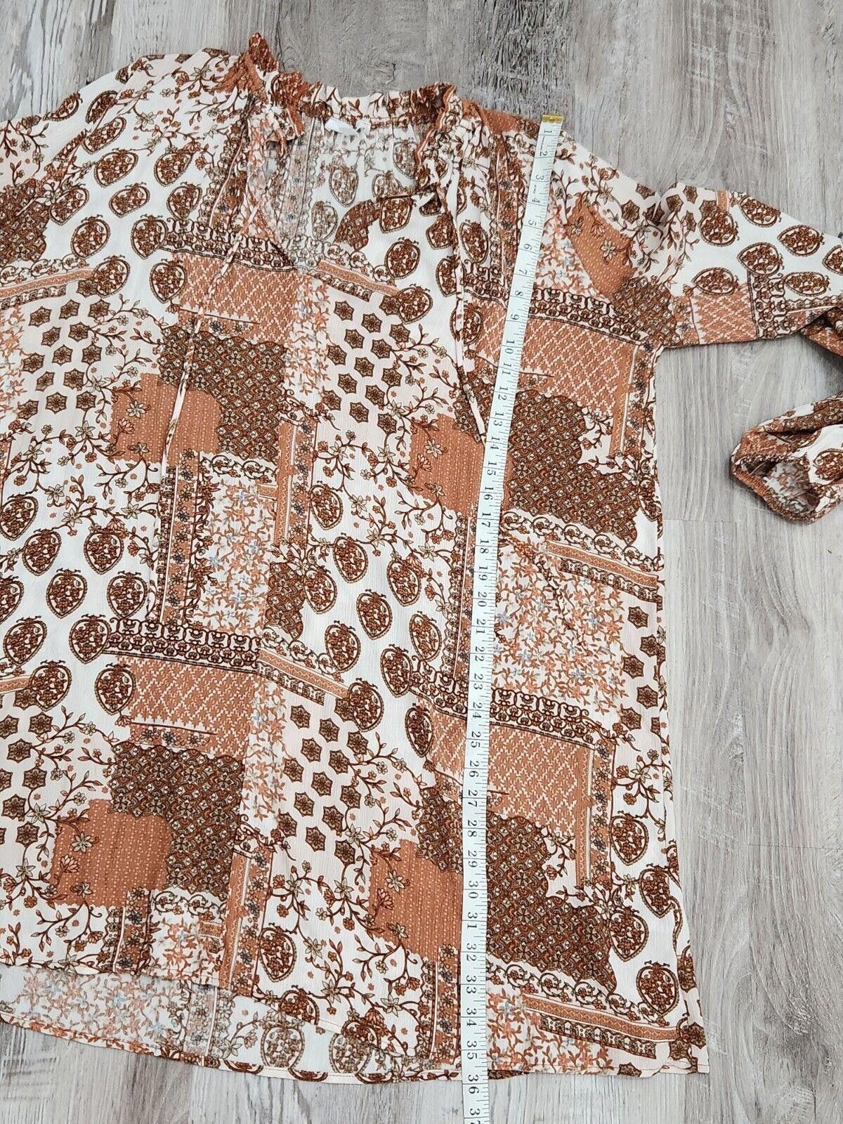 Designer Hashtag Dress Large Boho Hippie V Neck Long Sleeve Tunic Size L / US 10 / IT 46 - 6 Thumbnail