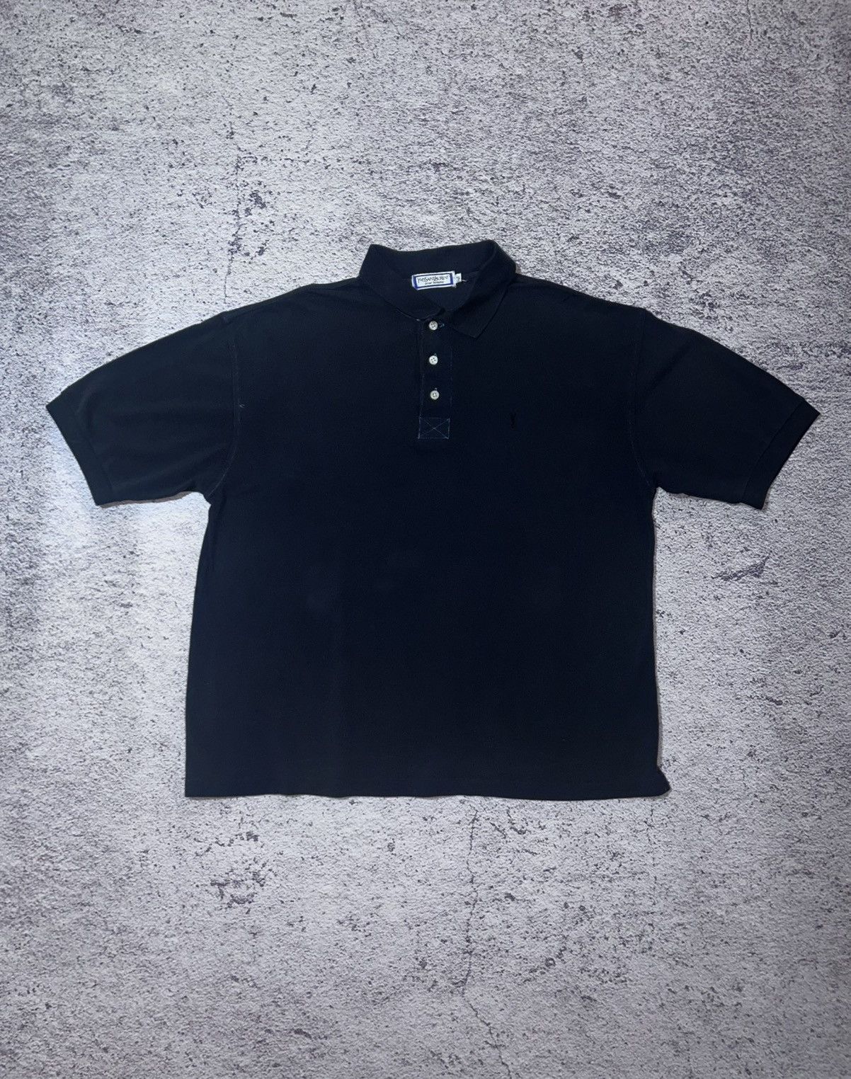 Yves Saint Laurent Yves Saint Laurent Pour Homme Polo Shirt Black Oldmoney Size US XL / EU 56 / 4 - 2 Thumbnail