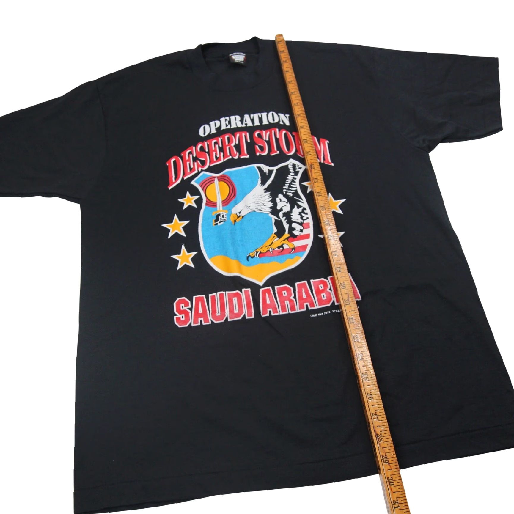 Vintage VINTAGE Operation Desert Storm Saudi Arabia Mens XL Graphic T Shirt Black Size US XL / EU 56 / 4 - 7 Thumbnail