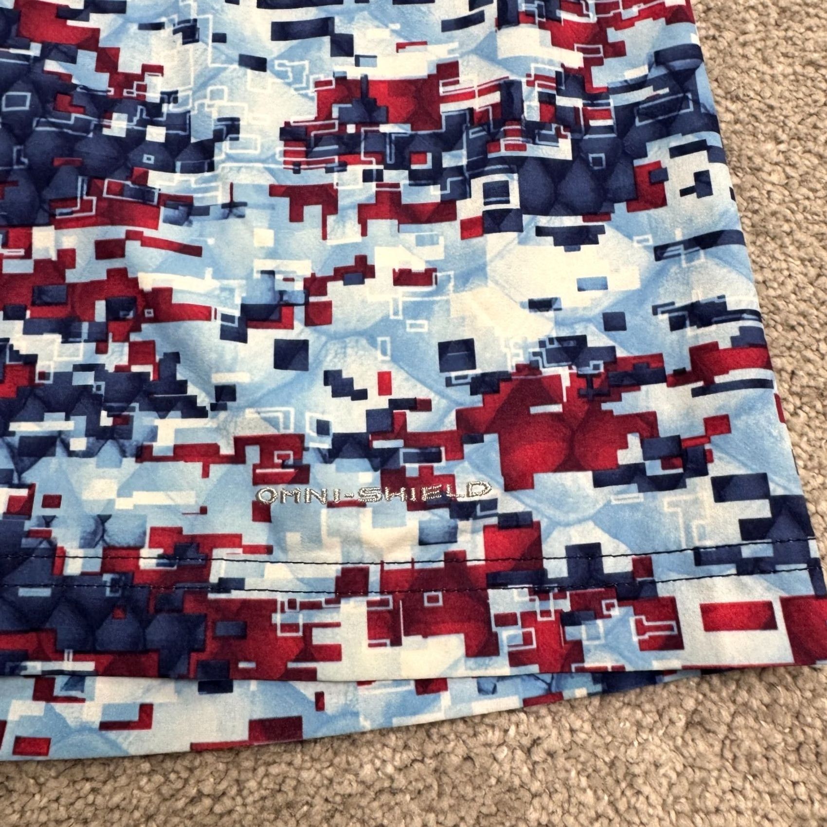 Vintage Columbia PFG Offshore II Omni Shield Swim Trunks Board Shorts Men 32 Multi Geometric Pattern Size US 32 / EU 48 - 4 Thumbnail