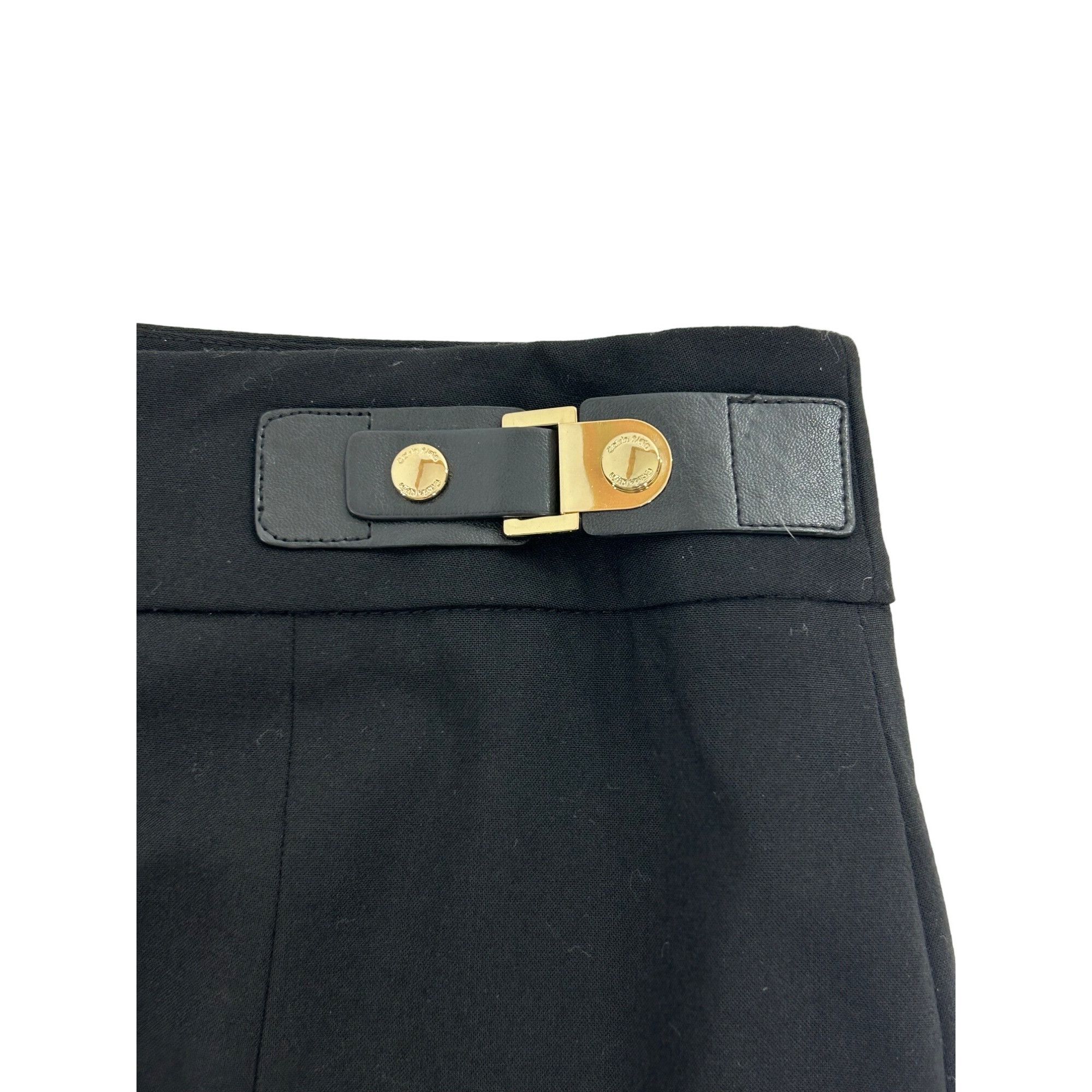 Calvin Klein Calvin Klein Black Pencil Skirt 10 Faux Leather Tabs Back Sl Size 32" / US 10 / IT 46 - 3 Thumbnail