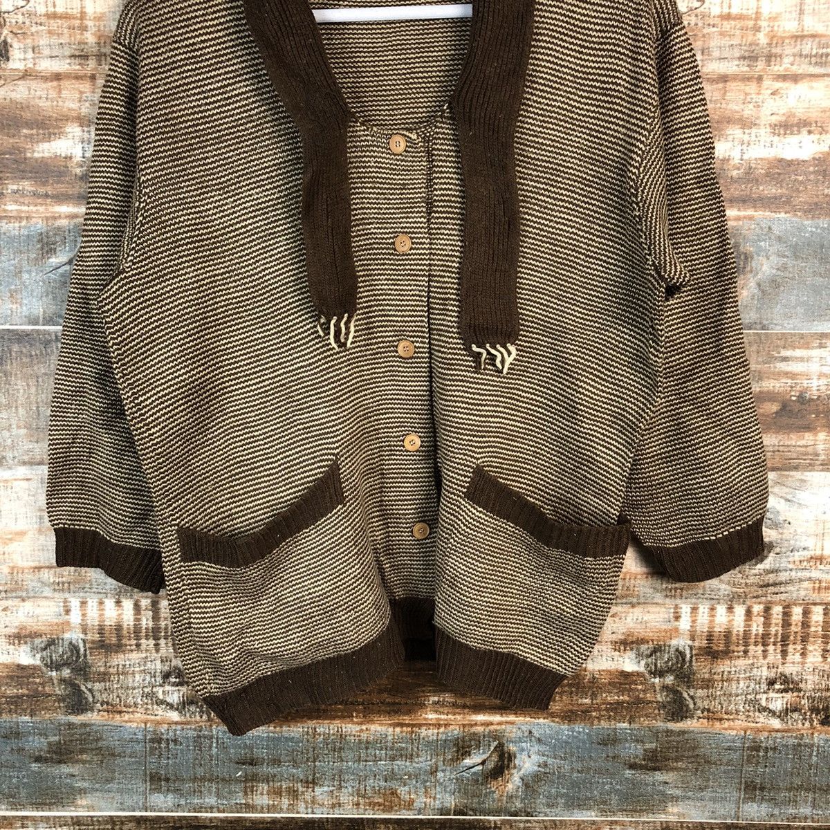Homespun Knitwear × Japanese Brand Japanese Brand Brown Cardigan Knitwear #A2208 Size M / US 6-8 / IT 42-44 - 3 Thumbnail