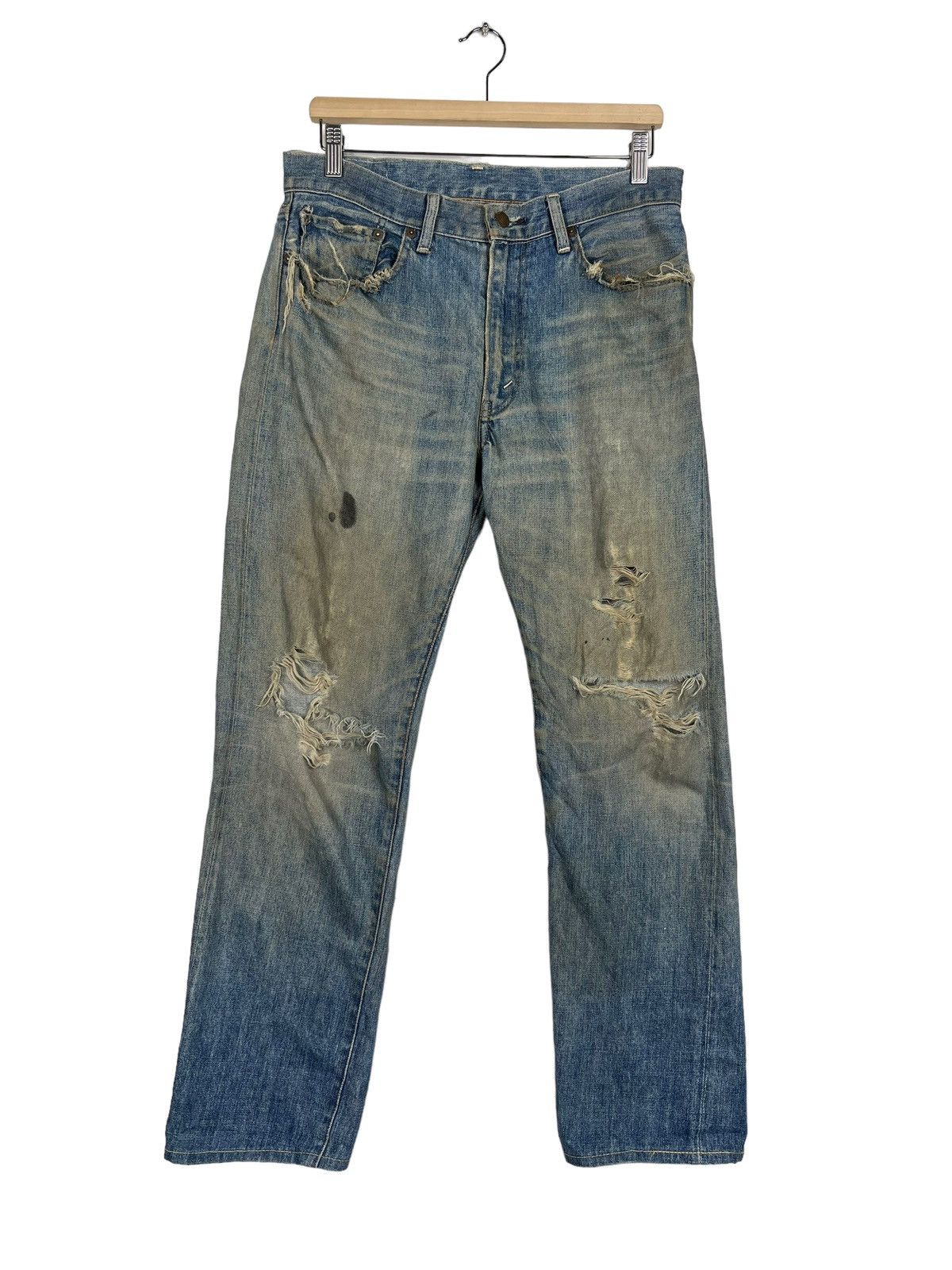 Levi's × Levi's Vintage Clothing 🔥 VINTAGE LEVIS BIG E REDLINE DISTRESSED DENIM Size US 32 / EU 48 - 1 Thumbnail