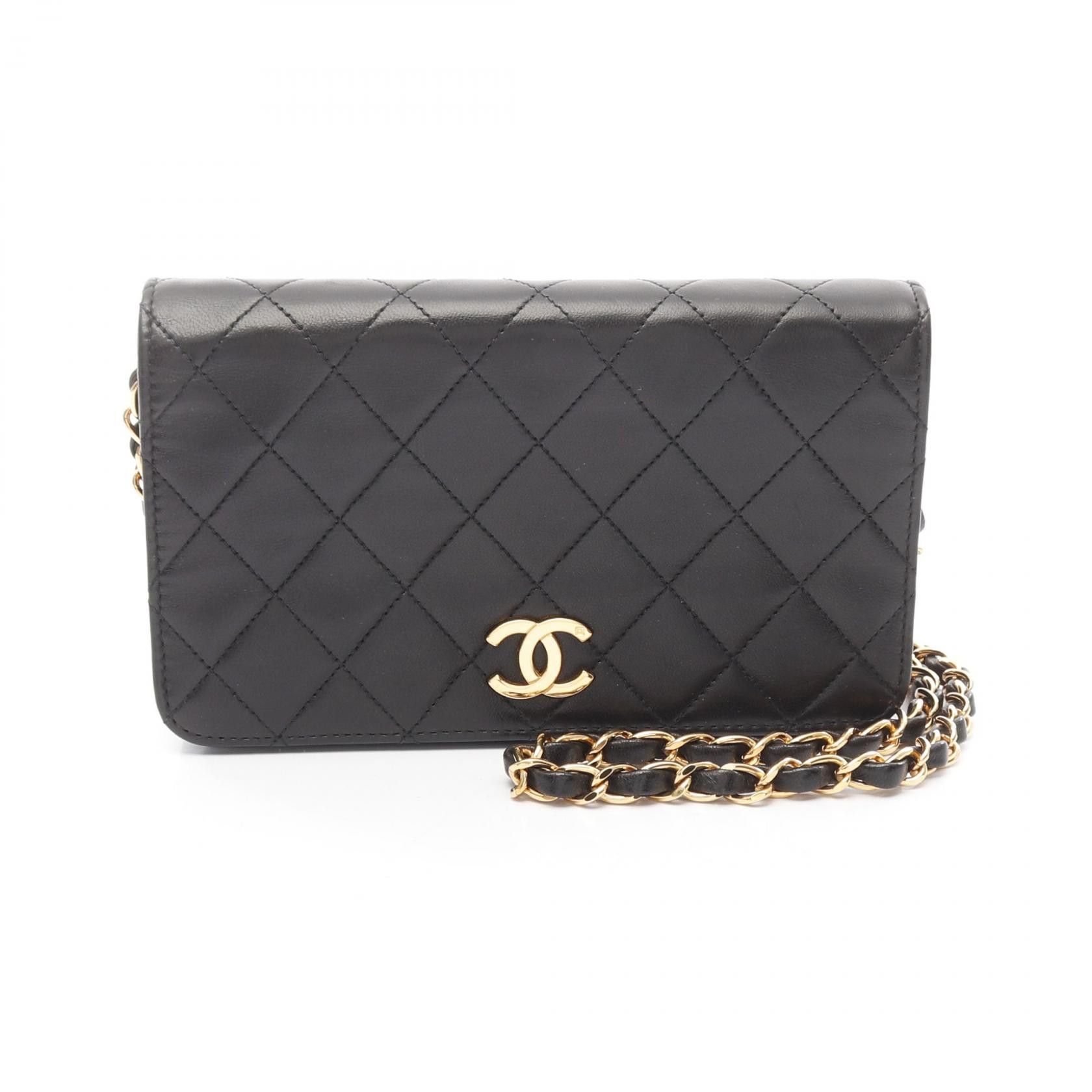 Chanel Chanel Mini Matelasse Lambskin Shoulder Bag Leather Shoulder Bag A03571 in Black, Women's