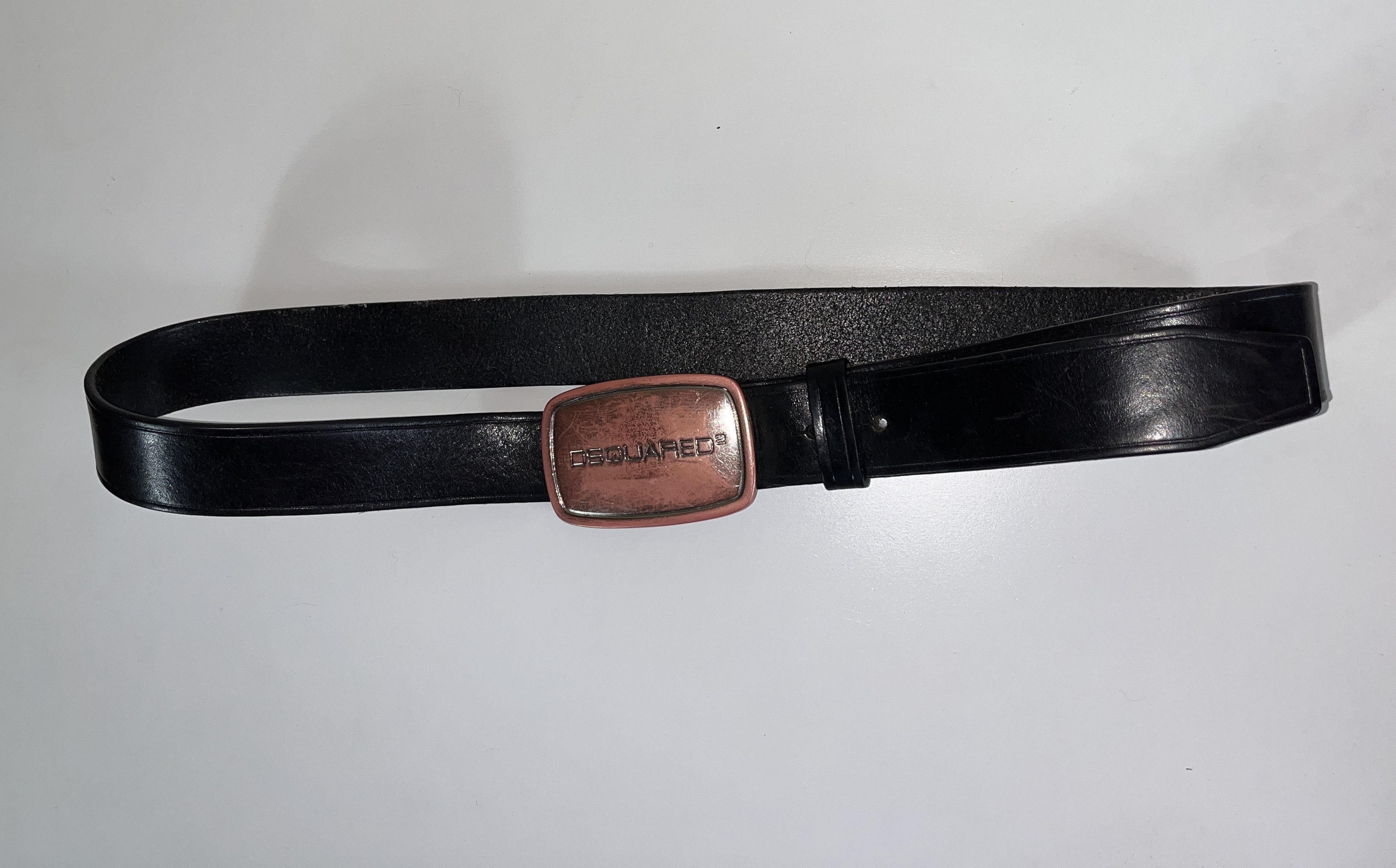 Dsquared2 DSquared2 Black Leather Belt with Large Buckle 118 cm 46 in Size ONE SIZE - 2 Thumbnail