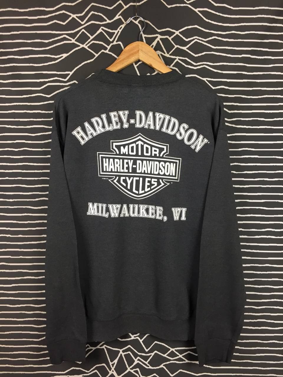 Harley Davidson Vtg 90s Harley Davidson Milwaukee Eagle Flag Sweatshirt Size US M / EU 48-50 / 2 - 5 Thumbnail