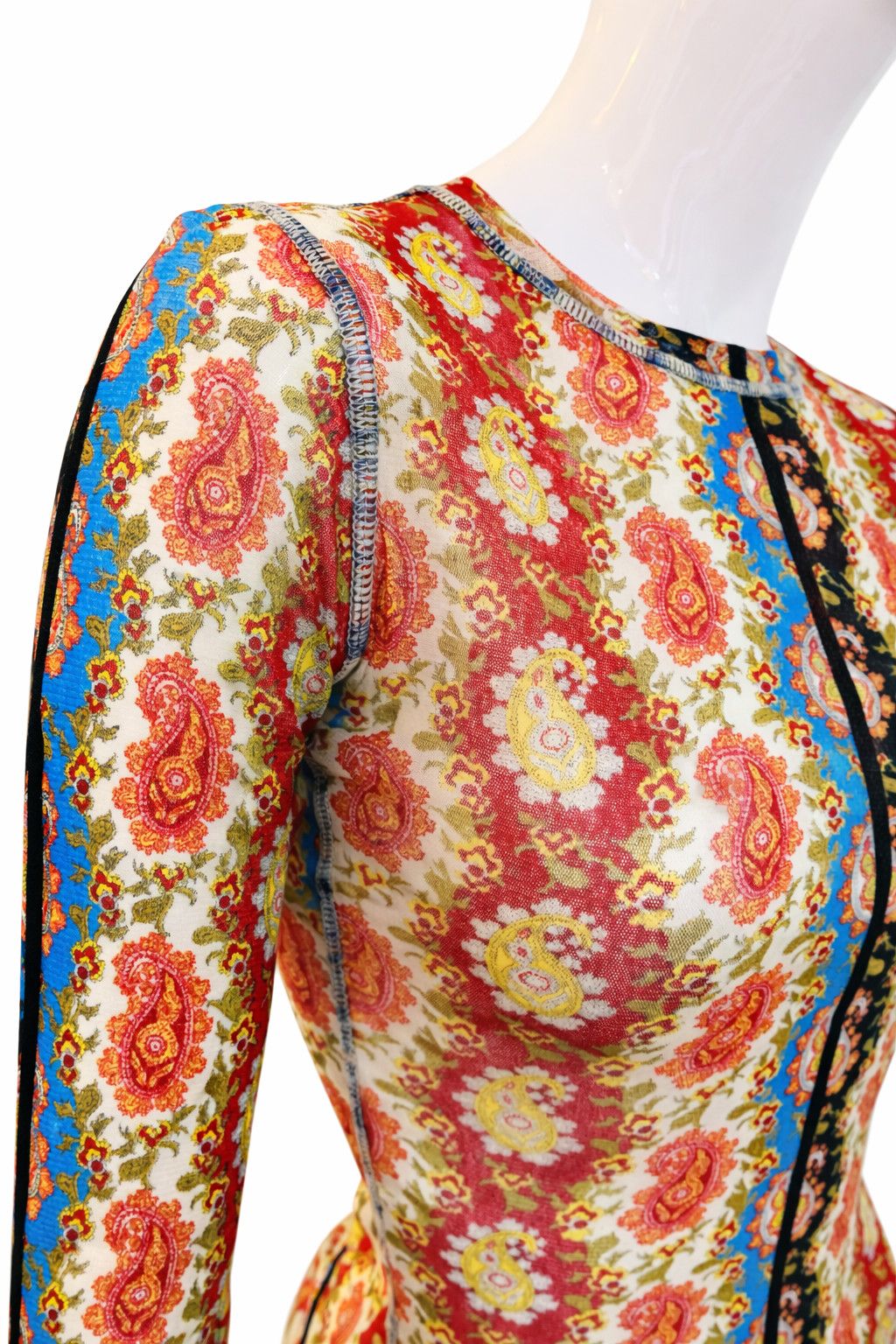Jean Paul Gaultier Jean Paul Gaultier Mesh Top | Paisley Scarf Print | Sheer Size US S / EU 44-46 / 1 - 3 Thumbnail