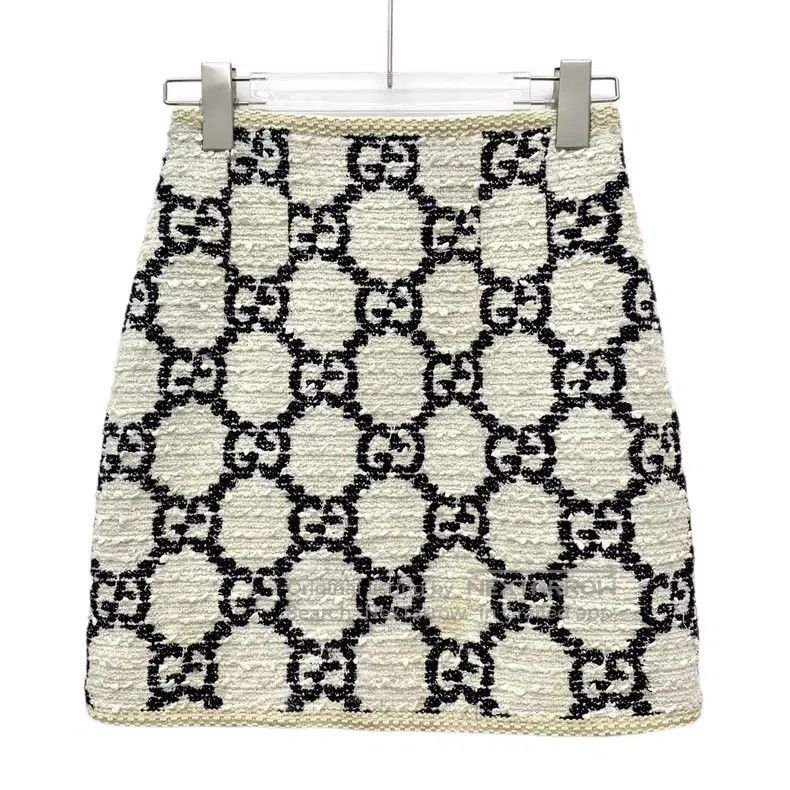 Gucci Gucci Colour-blocked logo jacquard full print cotton tweed Size 24" / US 00 / IT 34 - 1 Thumbnail