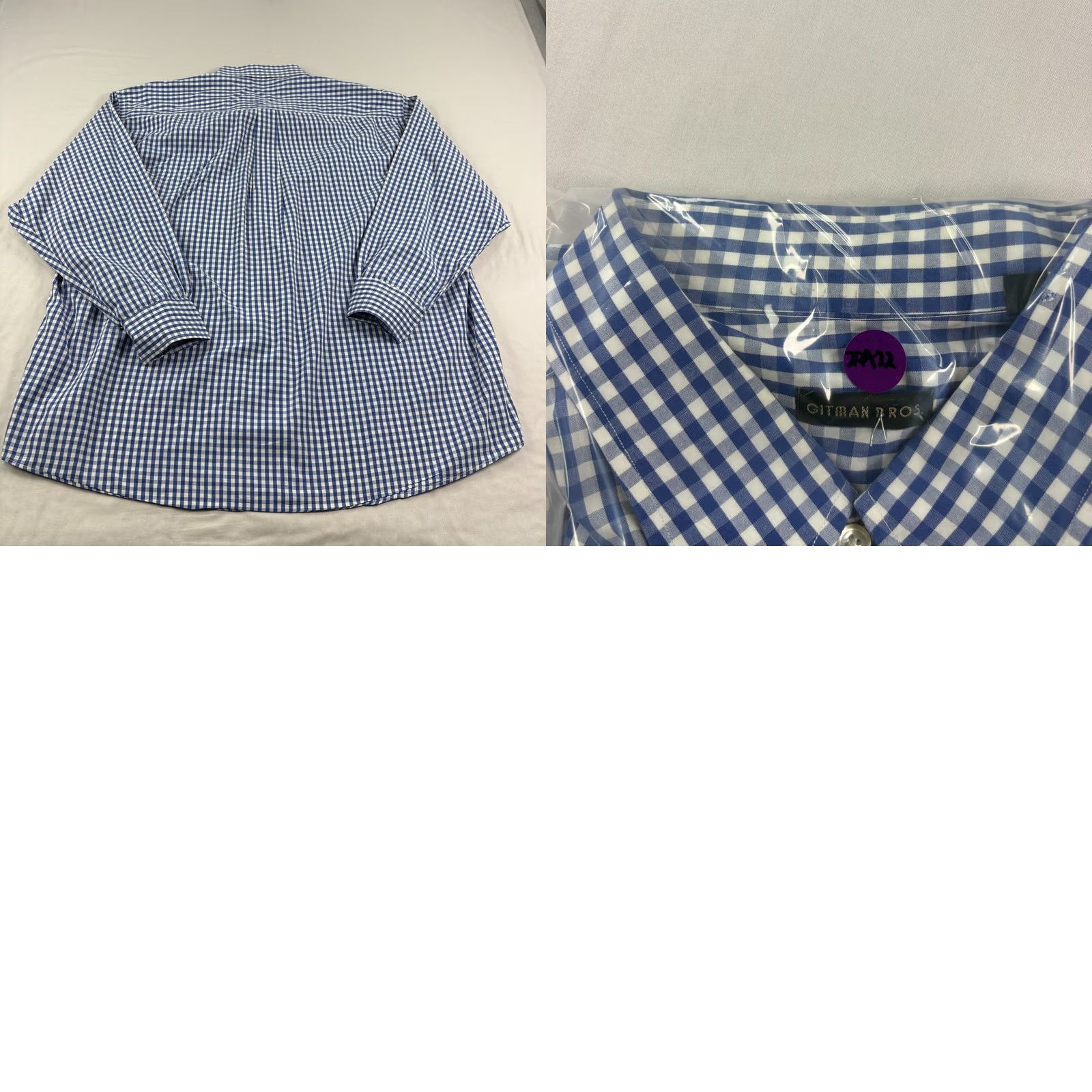 Vintage Gitman Bros Shirt Mens XL Blue Plaid Button-Up Long Sleeve Casual Formal Vintage Size 46R - 8 Thumbnail