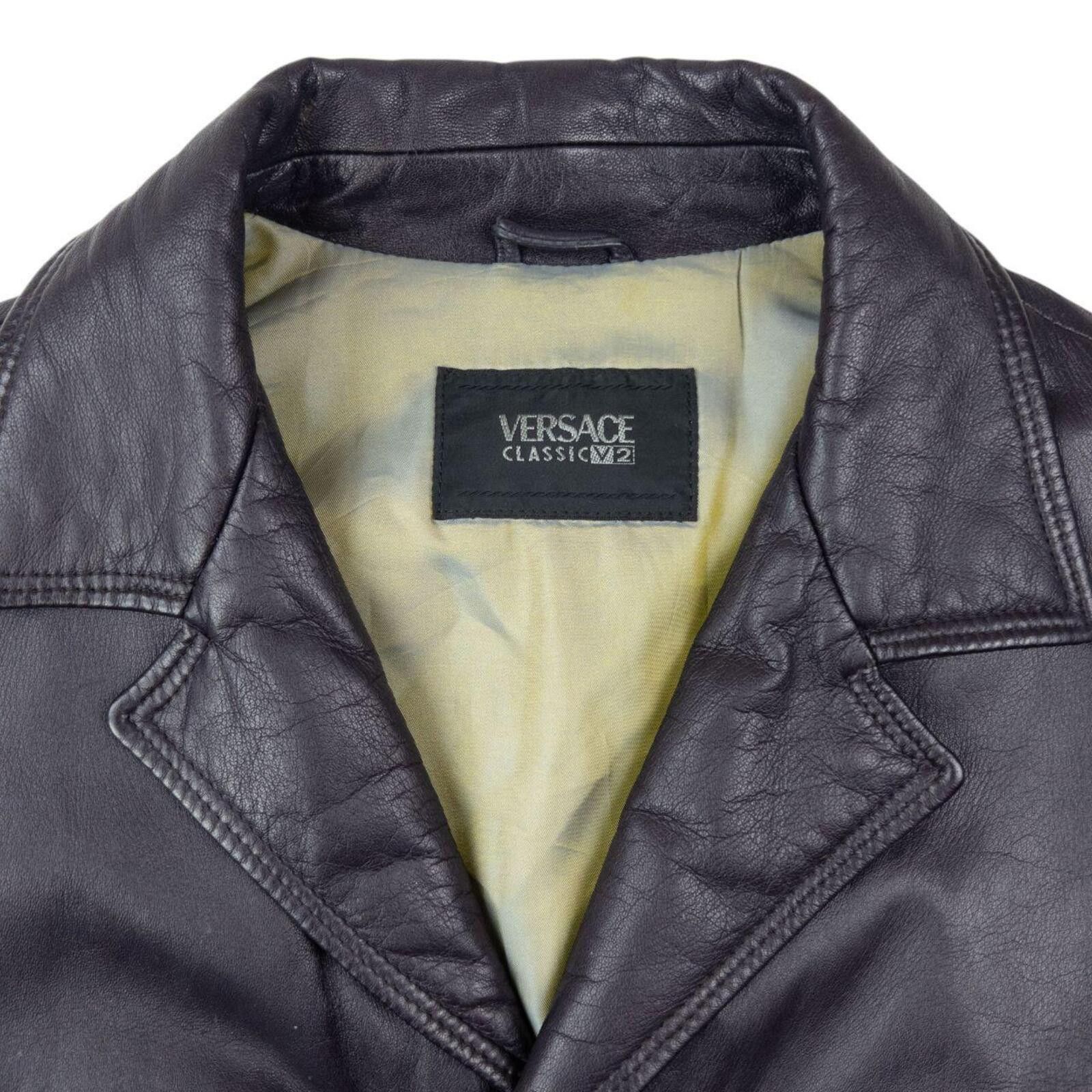 Versace Vintage 2000s Versace Classic V2 Leather Jacket Size XXL Size US XXL / EU 58 / 5 - 4 Thumbnail
