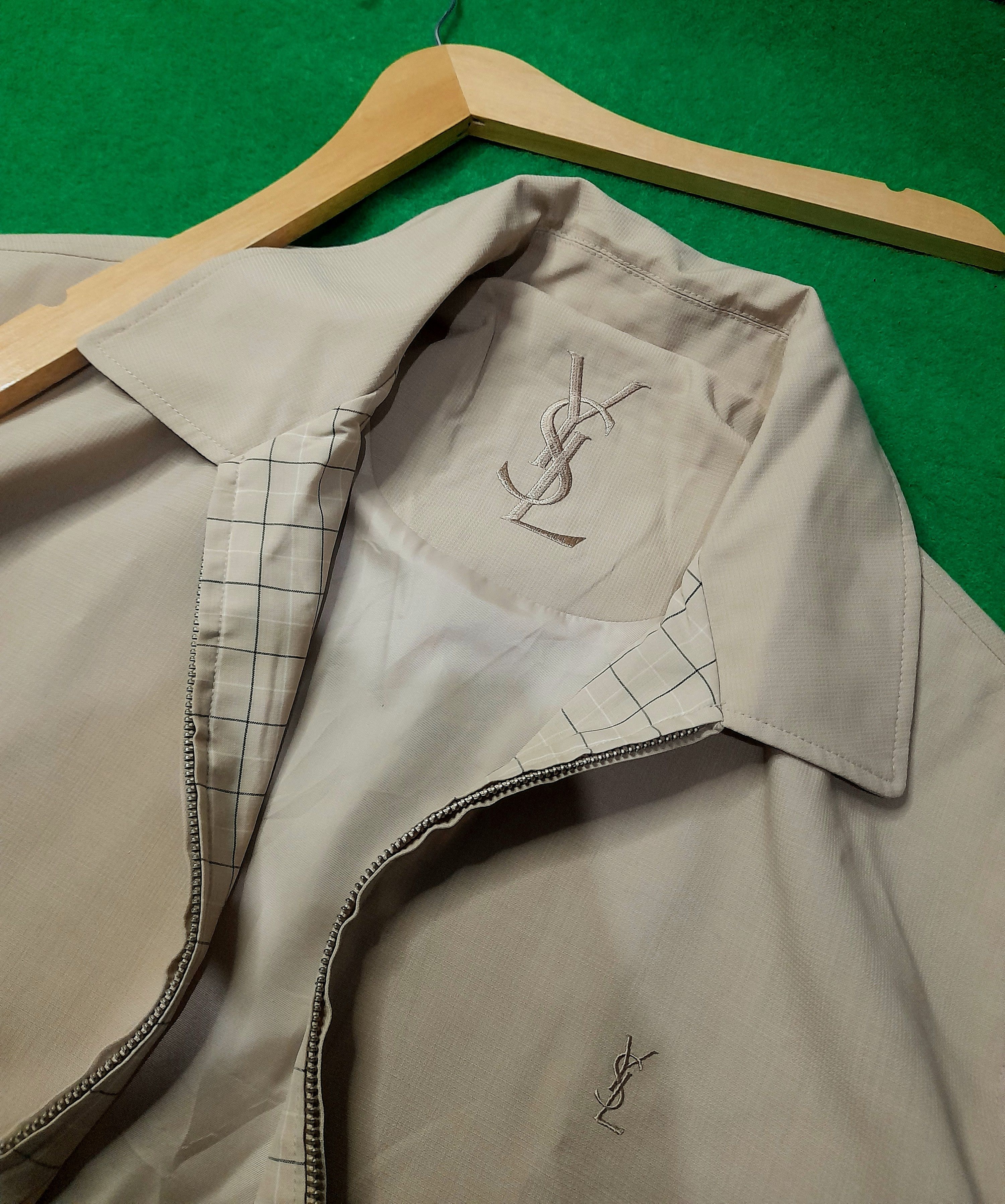 image of Vintage x YSL Pour Homme Big Logo YVES Saint Laurent Jacket X YSL Jacket in Cream (Size Medium)