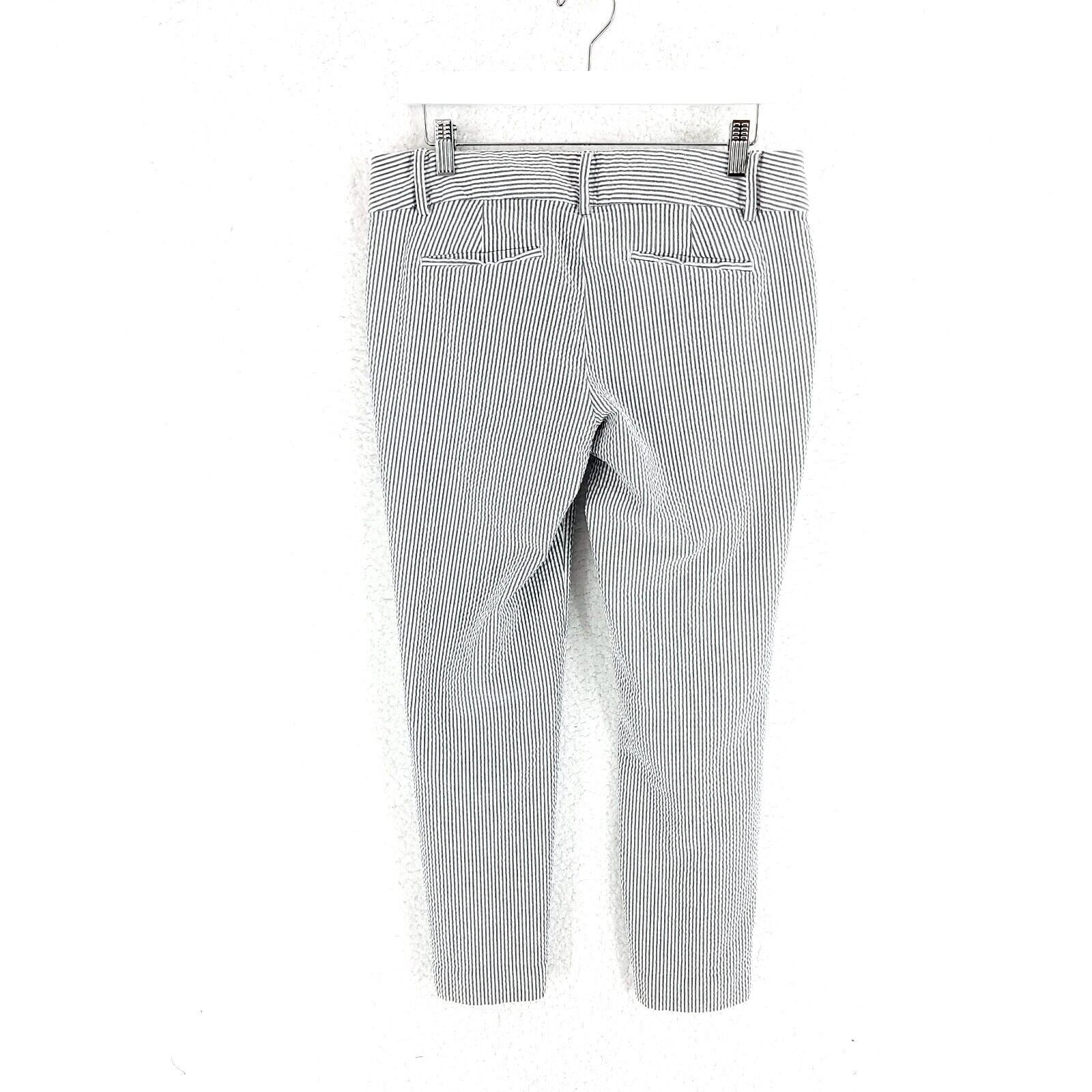 Ann Taylor Ann Taylor Loft Original Ankle Pant Gray White Striped Low R Size 32" / US 10 / IT 46 - 3 Thumbnail