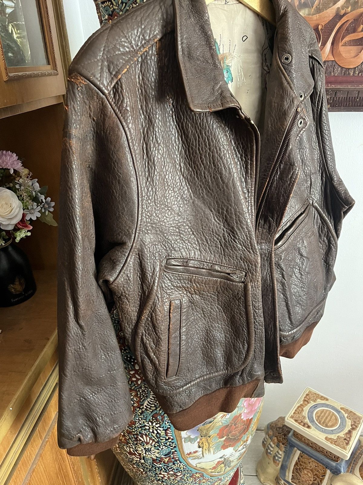 Designer Vintage AN 2000 Distressed Leather Jacket Size US L / EU 52-54 / 3 - 2 Thumbnail