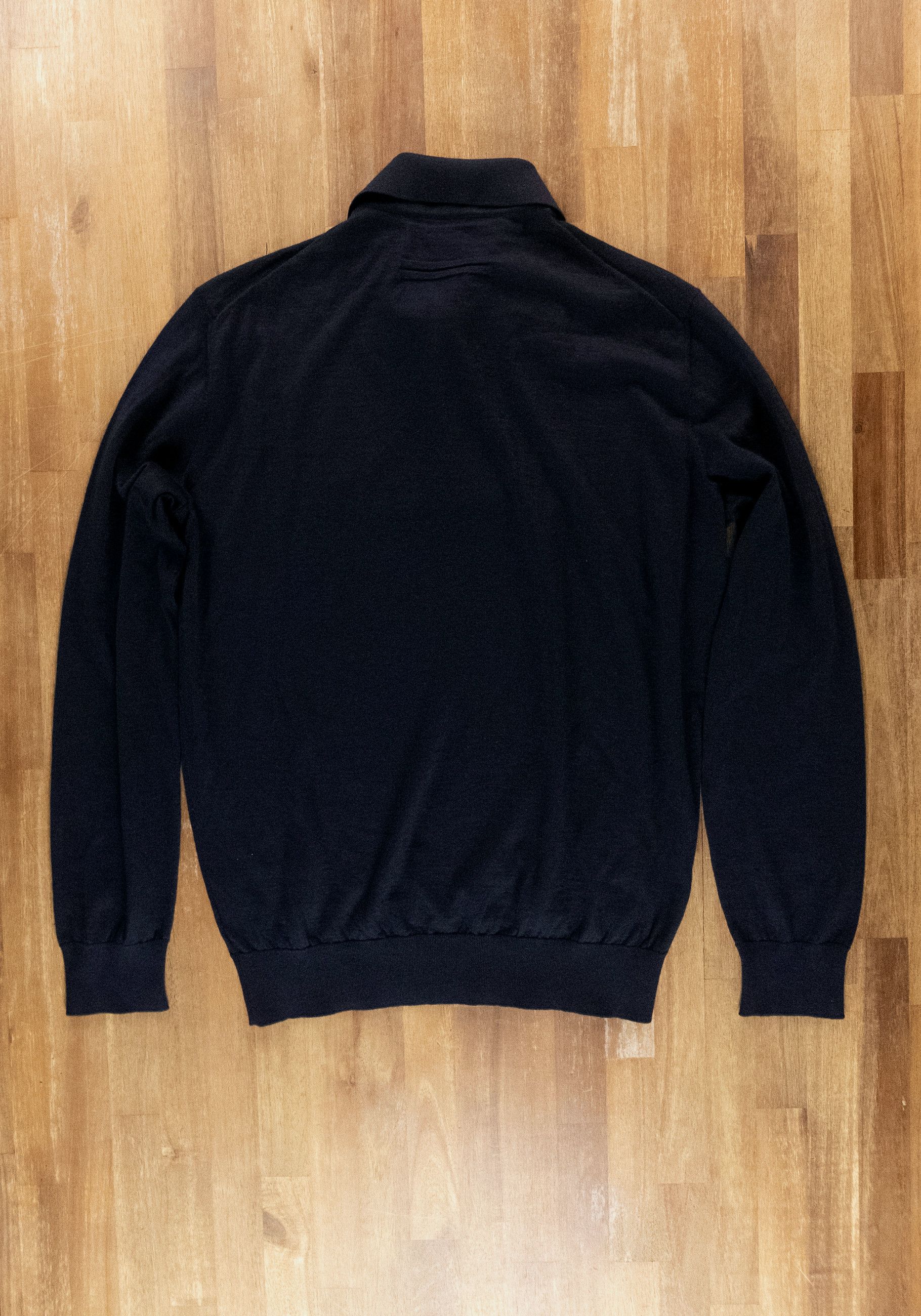 Ermenegildo Zegna ZEGNA navy blue Cashseta cashmere silk polo sweater Large Size US L / EU 52-54 / 3 - 9 Thumbnail