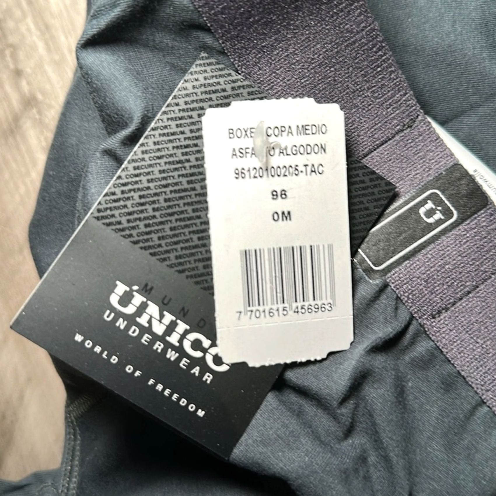 Vintage Unico Boxer Copa Medio Asfalto Algodon Boxer Brief Medium Black Mens Shirt? Size 40R - 4 Thumbnail
