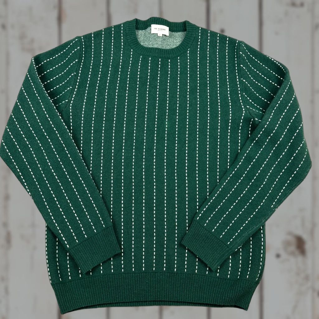 Vintage VINTAGE Octobre Éditions Sweater Men Large Green White Stripe Wool Blend Pullover Crew L Size US L / EU 52-54 / 3 - 1 Thumbnail