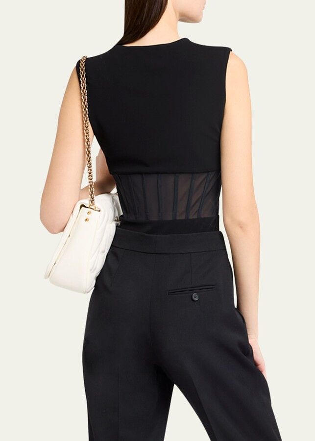 Alexander McQueen o1y0325 Bodysuit in Black Size M / US 6-8 / IT 42-44 - 3 Thumbnail