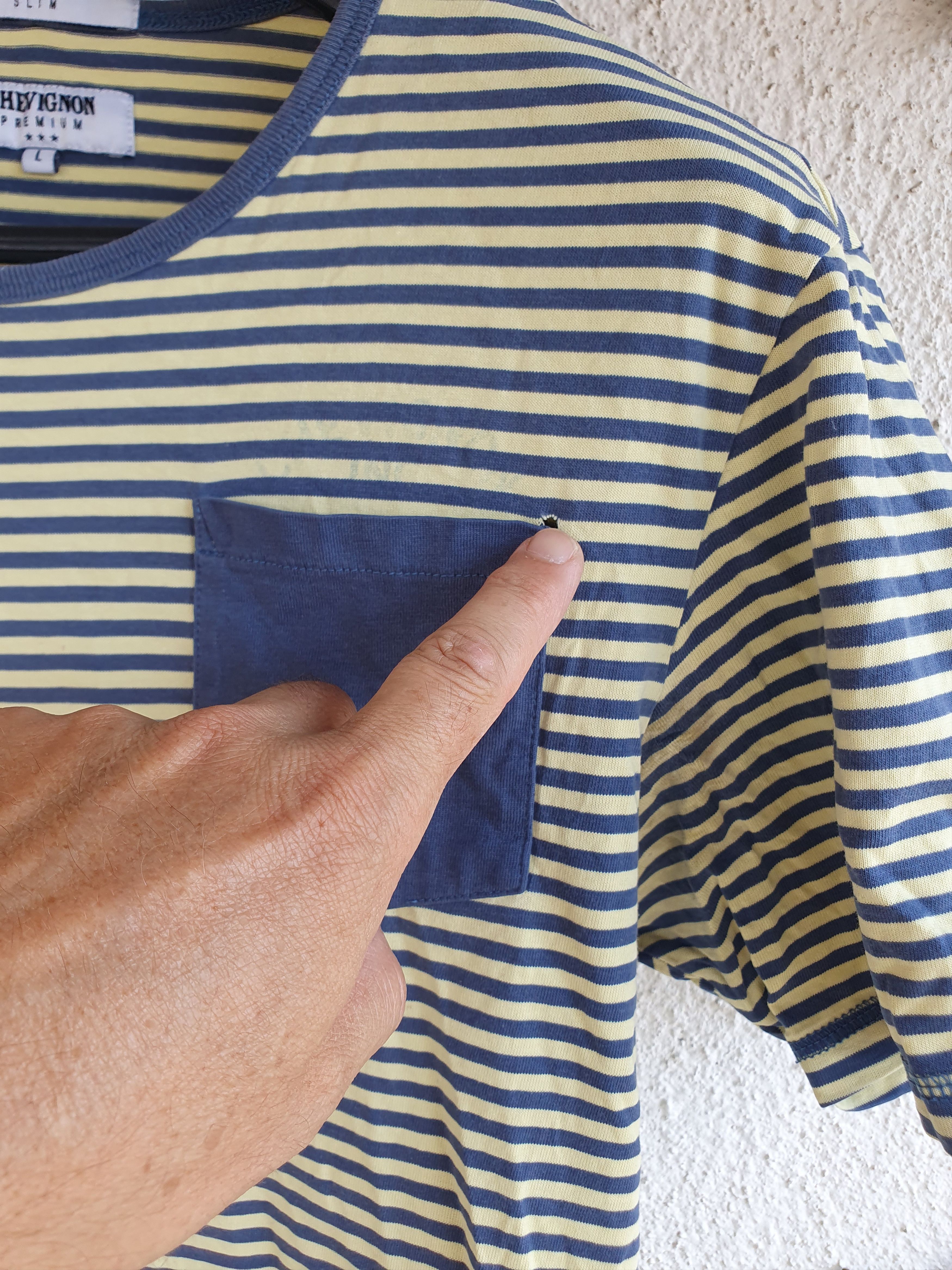 Chevignon Chevignon Striped Pocket Slim t-shirt sz L/M? Size US M / EU 48-50 / 2 - 4 Thumbnail