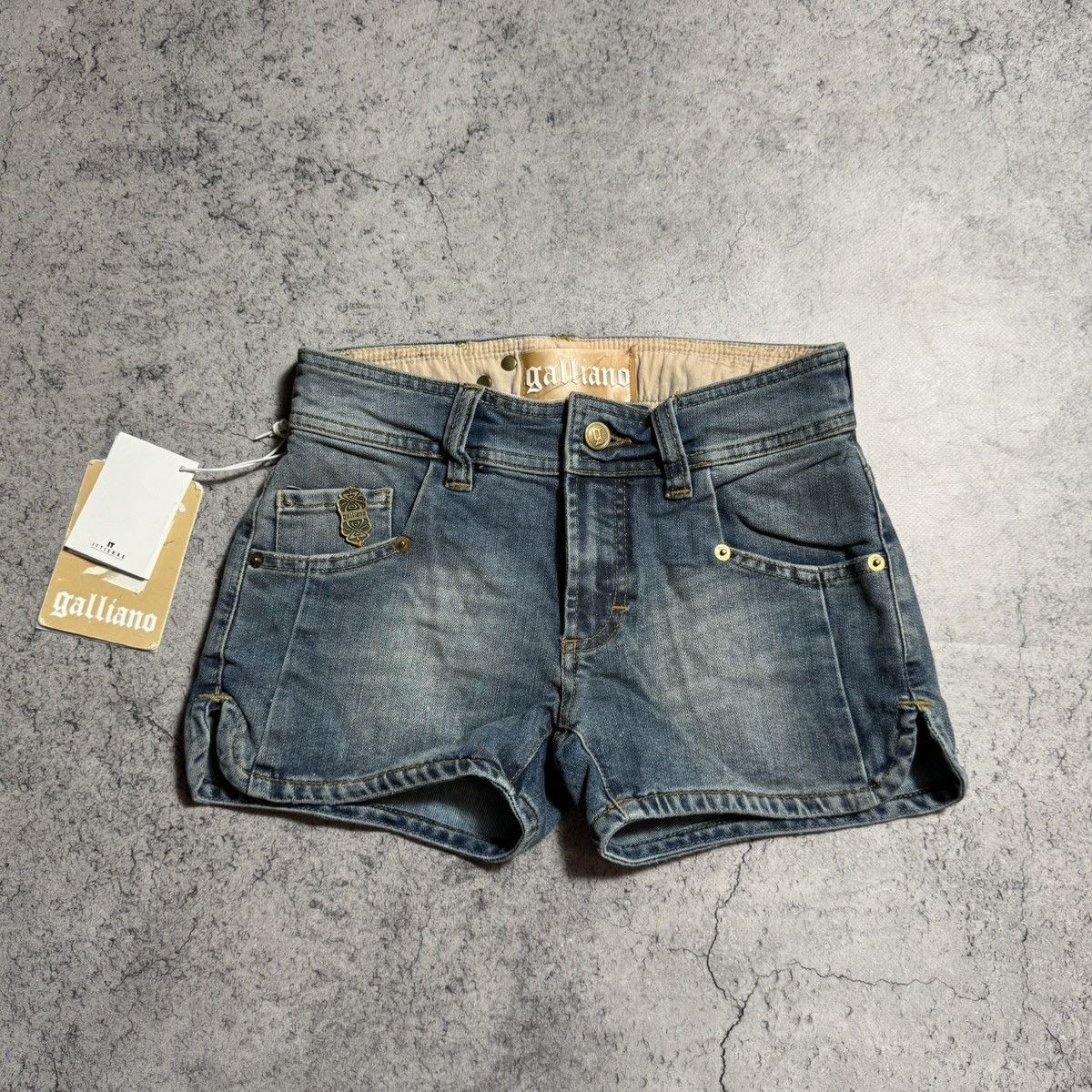 John Galliano NEW Galliano Y2K 00s Mini Shorts Size 24" / US 00 / IT 34 - 2 Thumbnail