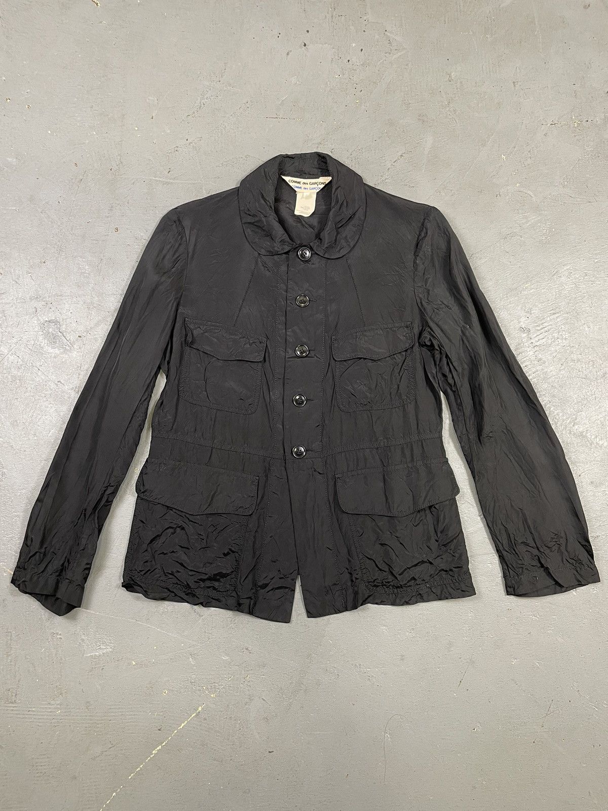 Comme des Garcons × Japanese Brand × Vintage Vintage Comme Des Garçon Black Peter Pan Collar Jacket Sz S Size S / US 4 / IT 40 - 1 Thumbnail