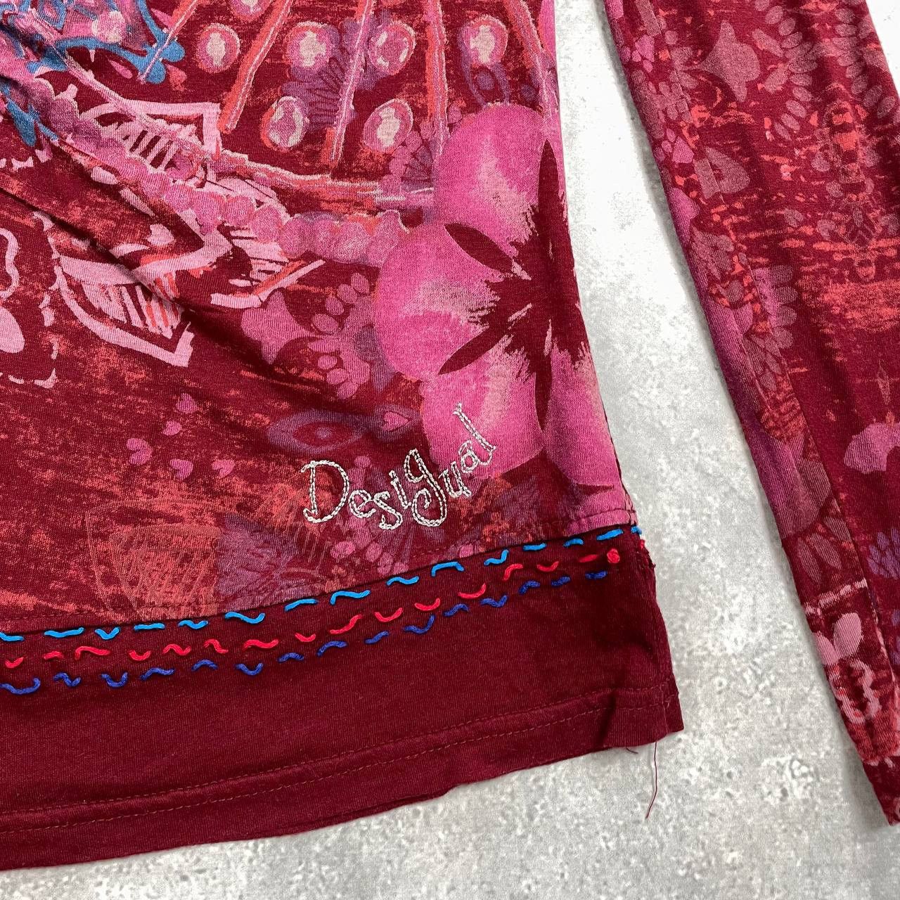 Desigual Desigual Y2K Long Sleeve Top Women’s Red/ Pink Size S Size S / US 4 / IT 40 - 10 Thumbnail