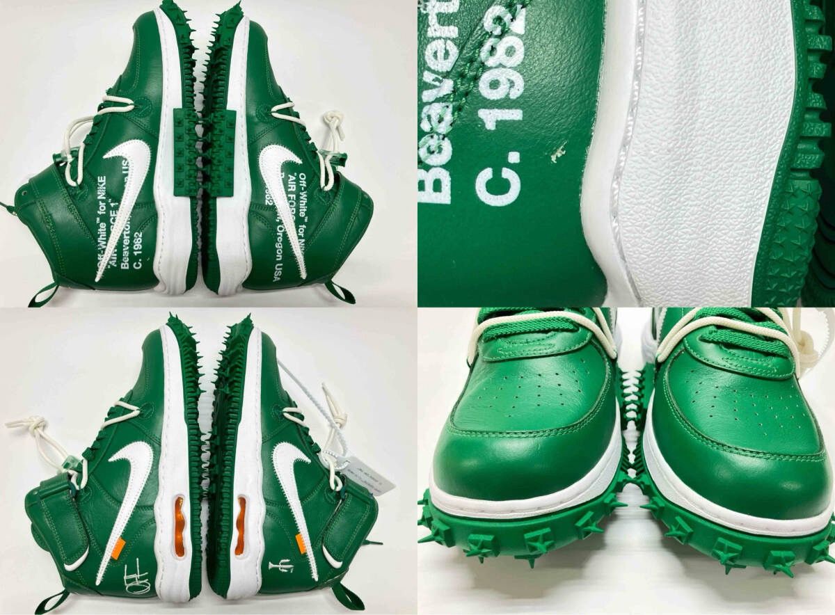 Nike × Off-White Off-White Air Force 1 Mid Green Size US 10 / EU 43 - 7 Thumbnail