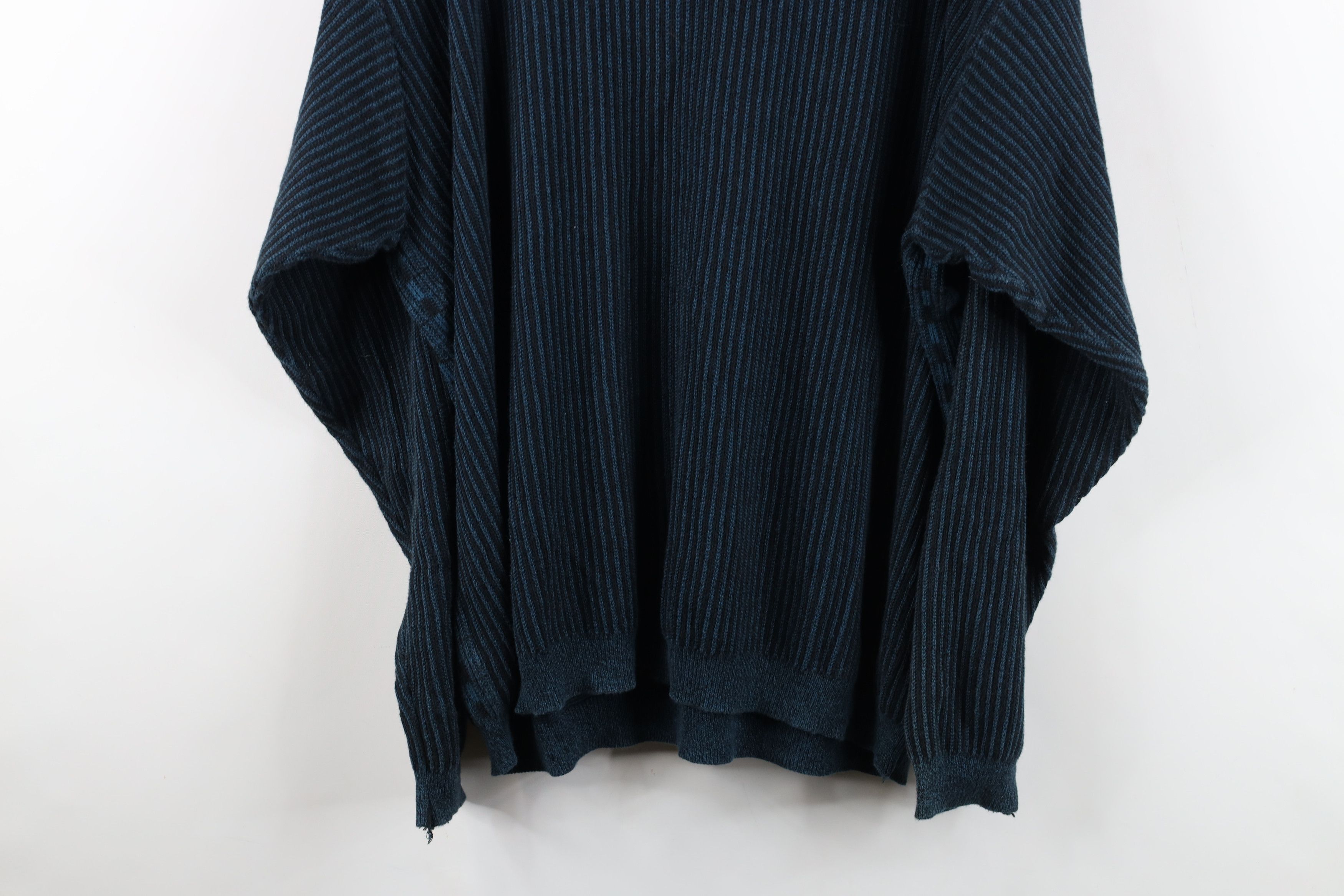 Vintage 90s Streetwear Striped Checkered Knit V-Neck Sweater