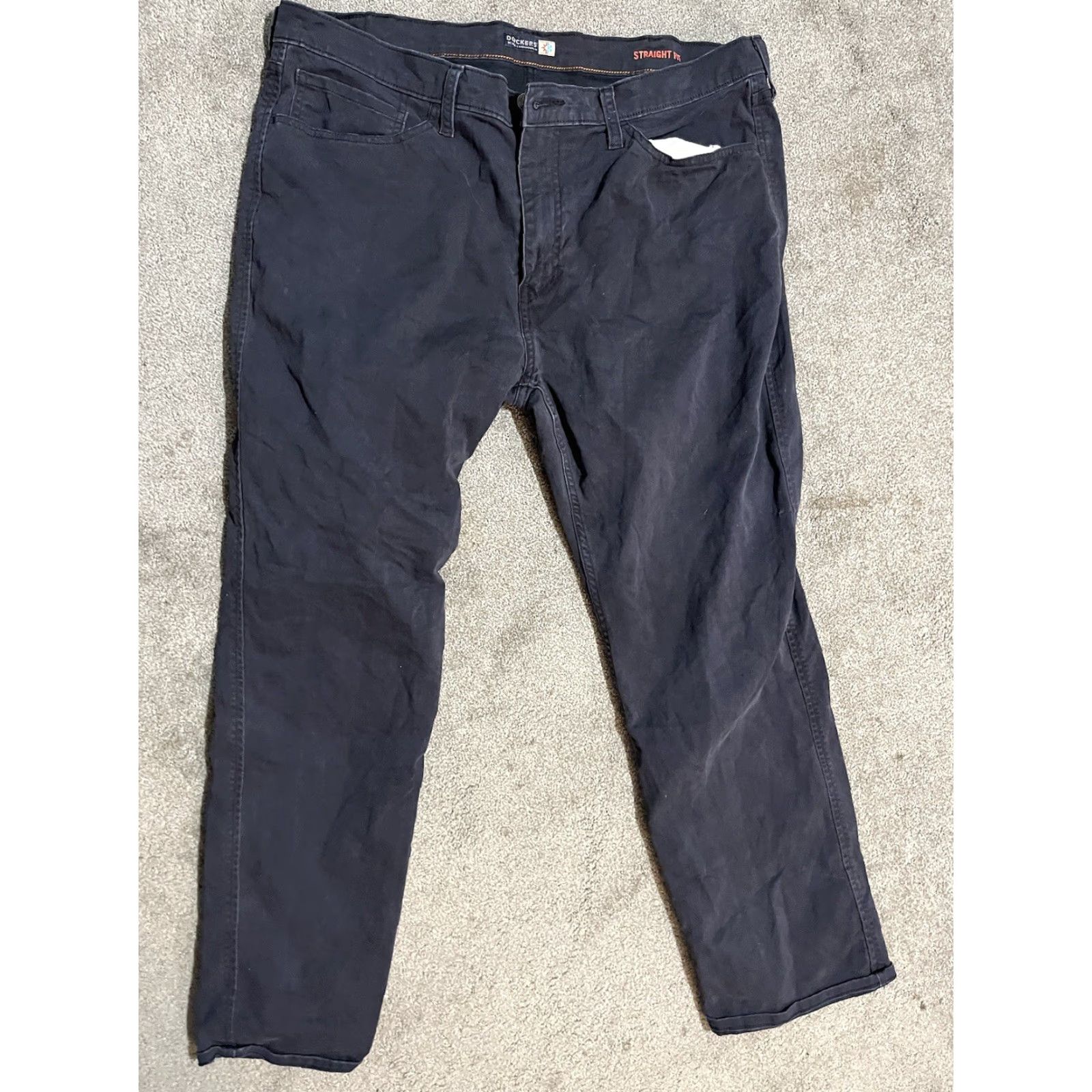 Dockers VINTAGE Dockers Pants Men's 38x30 Navy Blue Chino Straight Fit Slash Pockets Mens Size US 38 / EU 54 - 3 Thumbnail