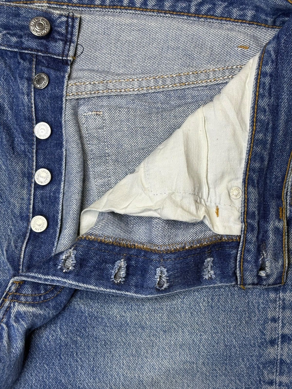 Levi's Vintage 90s Levis 501xx Mud Wash Distress Loose Jeans Size US 32 / EU 48 - 3 Thumbnail