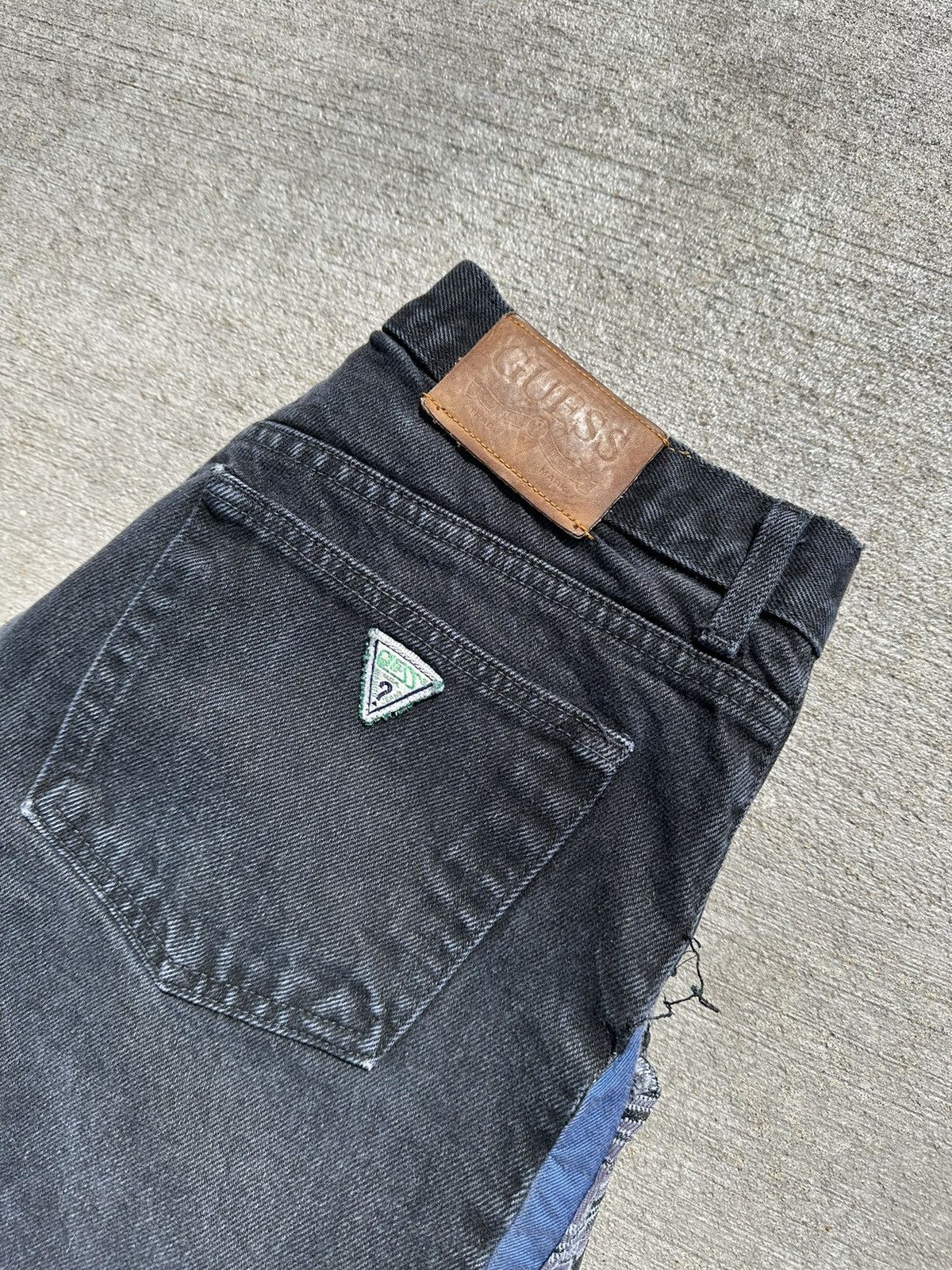 Guess × Vintage Guess 90s Custom Black Denim High Rise Jeans Made in USA Size 32" / US 10 / IT 46 - 11 Thumbnail