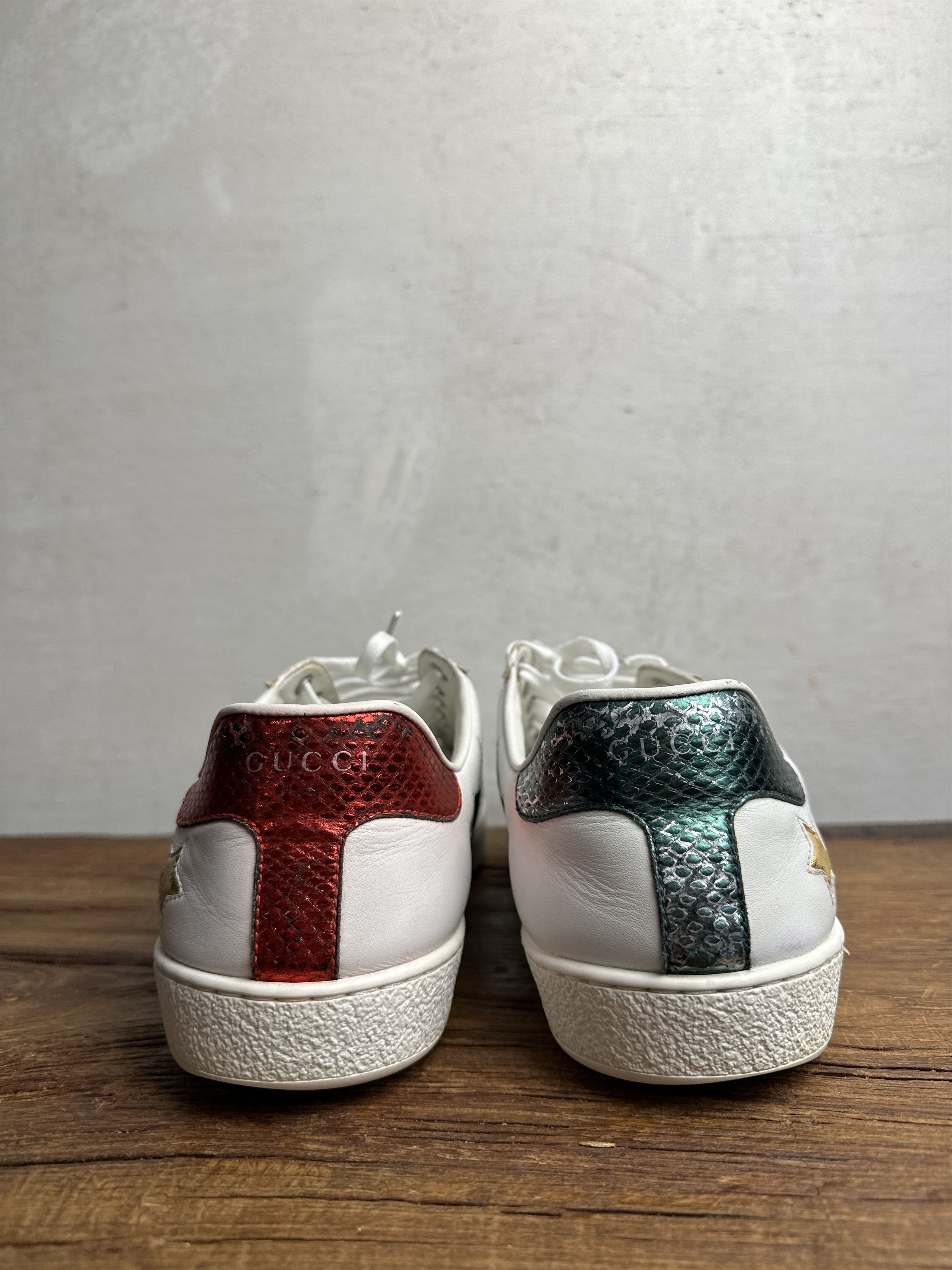 Gucci Gucci Gucci White Leather Ace Metallic Stars Low Top Size US 10 / EU 43 - 4 Thumbnail