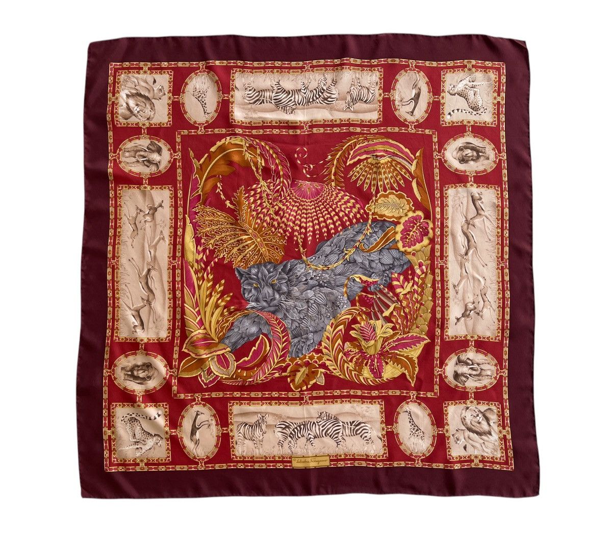 Salvatore Ferragamo Vintage Salvatore Ferragamo Animal Printed Silk Scarves Size ONE SIZE - 2 Thumbnail