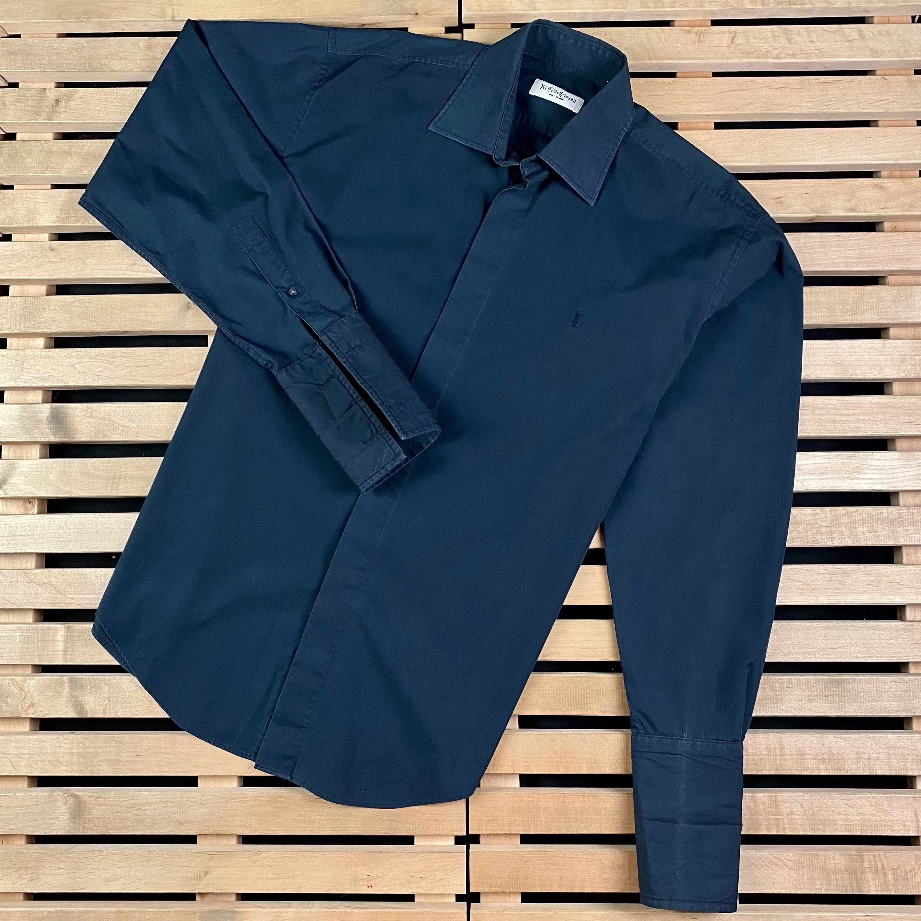 Vintage × Yves Saint Laurent Shirt Long Sleeve Yves Saint Laurent Vintage Size 41/16 Size US L / EU 52-54 / 3 - 1 Thumbnail