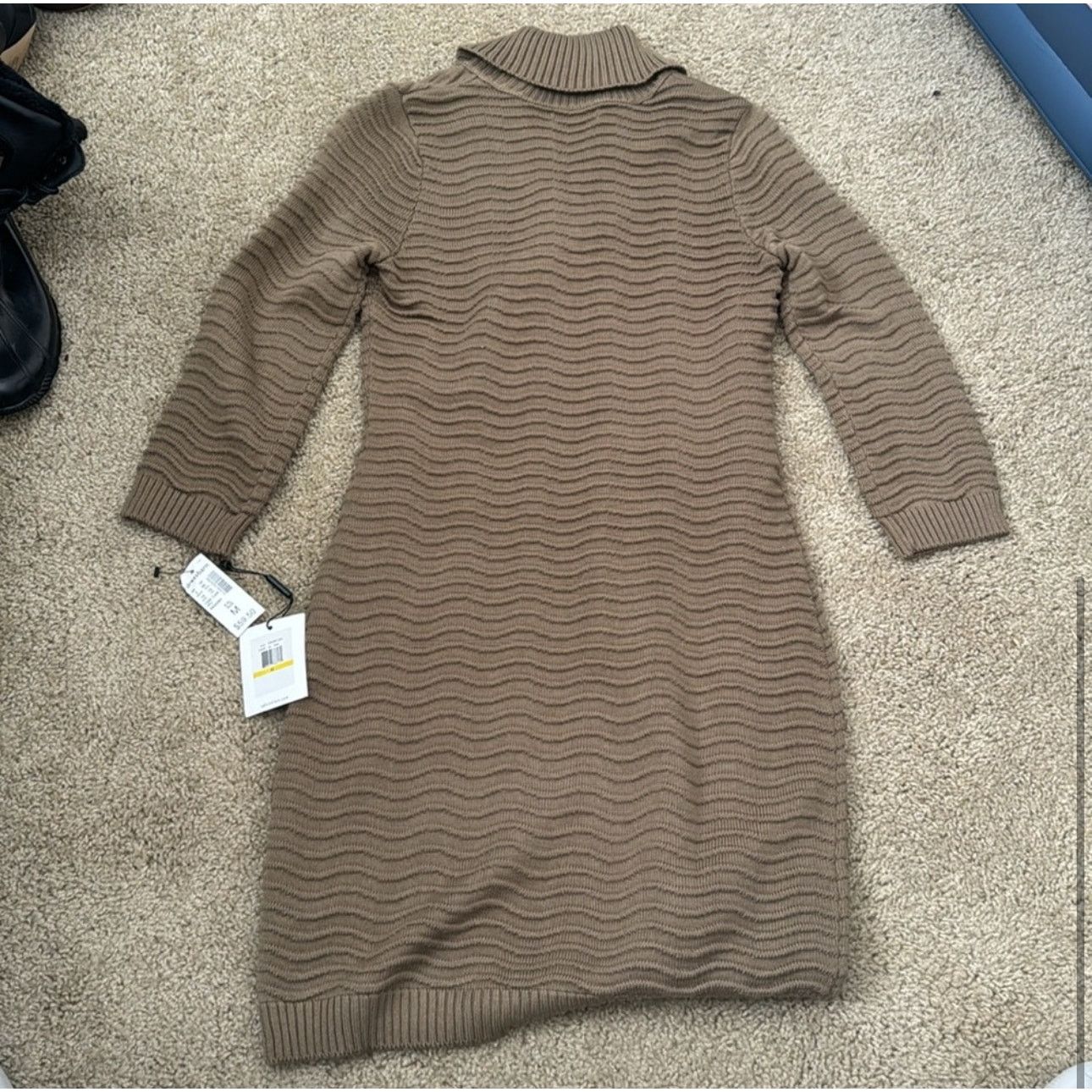 Calvin Klein Chic Olive Sweater Dress Size M / US 6-8 / IT 42-44 - 4 Thumbnail