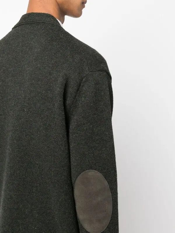 Maison Margiela o1loc1c1125 V-neck Elbow Patch Cardigan in Dark Grey Size US L / EU 52-54 / 3 - 5 Thumbnail