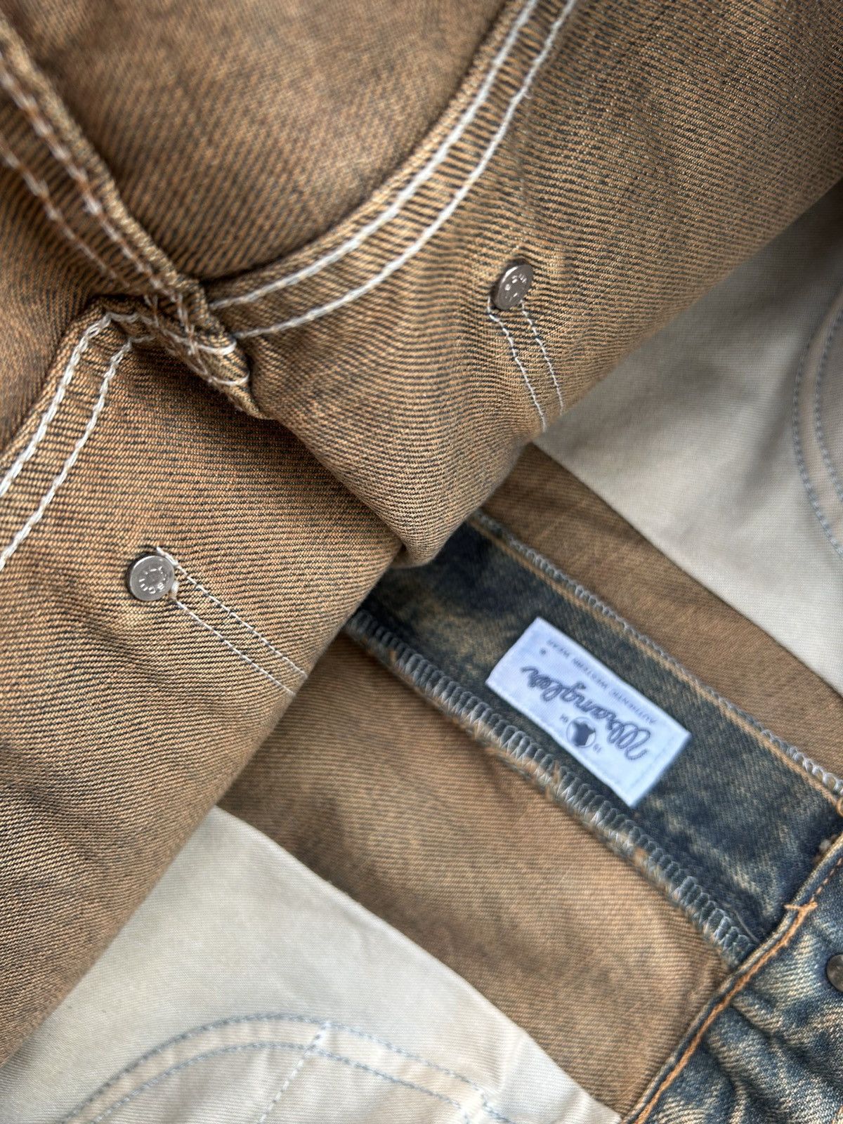 Kapital VINTAGE WRANGLER SELVEDGE BAGGY RUSTY DENIM JEANS Size US 33 - 12 Thumbnail
