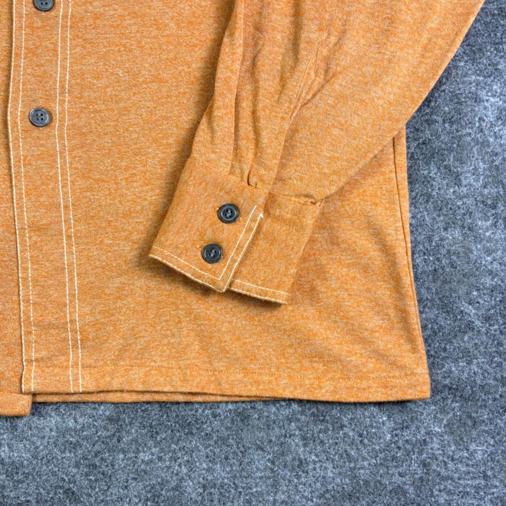 Vintage VINTAGE John Wanamaker by Donegal Mens Large Orange Knit Button Down Shirt Size US L / EU 52-54 / 3 - 6 Thumbnail