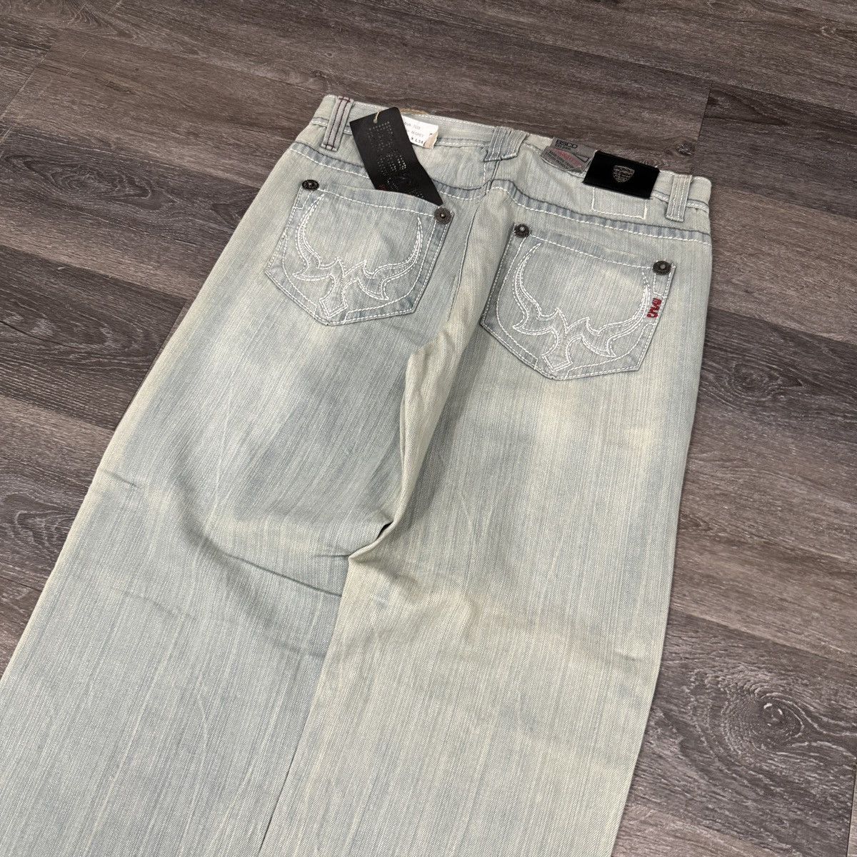 JNCO × Japanese Brand × Vintage Vintage Y2K Basic code baggy cybergoth embroidered jeans Size US 34 / EU 50 - 3 Thumbnail