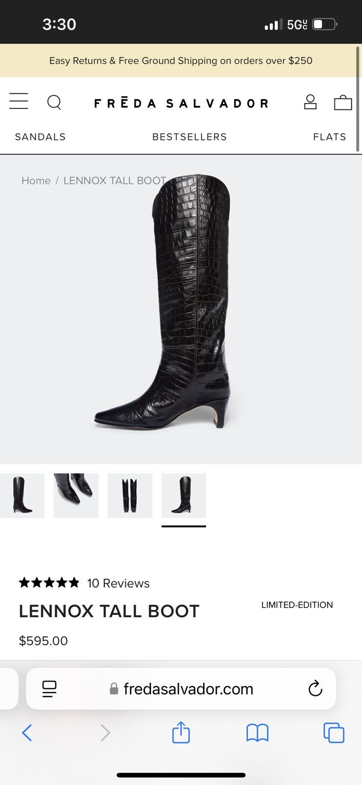 FREDA SALVADOR Freda Salvador Lennox Boot in Teak Embossed Croc Size US 7 / IT 37 - 4 Thumbnail