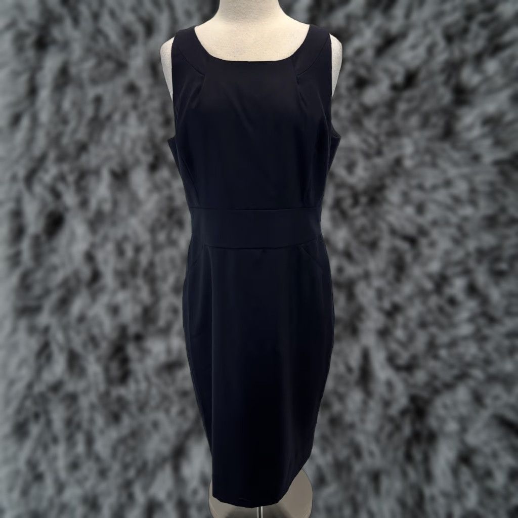 J.Crew J. Crew Factory Sheath Dress Womens 14 Navy Lightweight Wool Lined Capsule Care Dress Sleeveless Zip Knee Length Business Solid Preppy Womens Size XL / US 12-14 / IT 48-50 - 1 Thumbnail