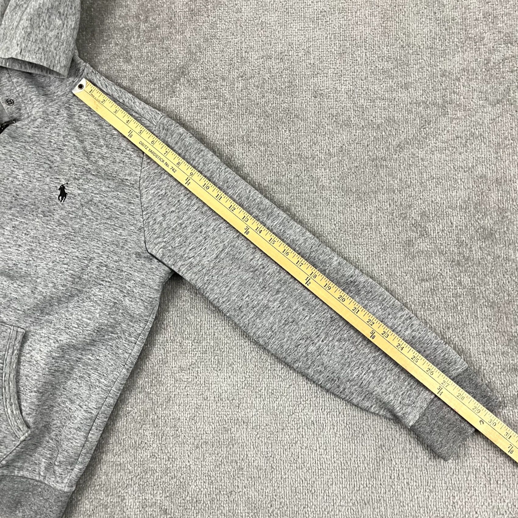 Polo Ralph Lauren Polo Ralph Lauren Hoodie Mens Large Heather Gray Fleece Knit Full Zip Sweatshirt Size US L / EU 52-54 / 3 - 6 Thumbnail