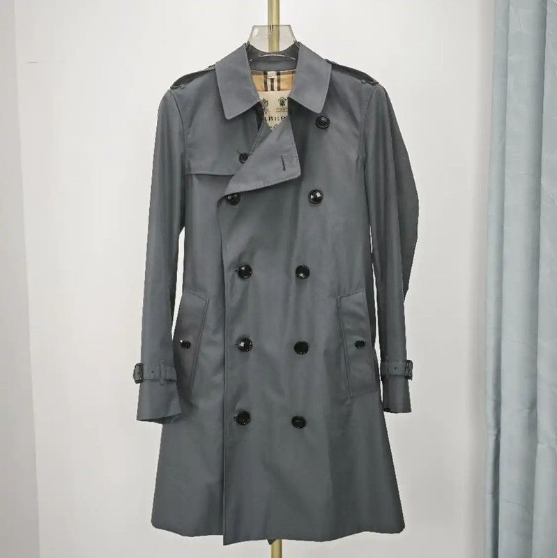 Burberry Burberry Gray Cotton Women's Trench Coat Size L / US 10 / IT 46 - 1 Thumbnail