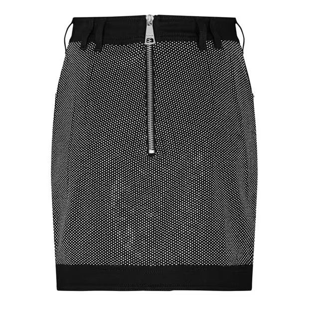 Balmain o1g2r1mq0924 Mini Skirt in Black & Grey Size 31" - 2 Thumbnail