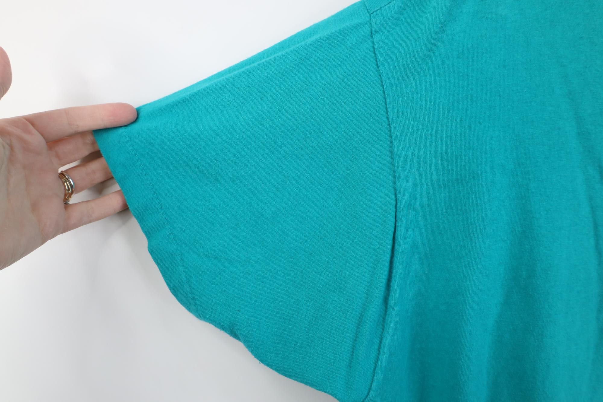 Vintage Vintage 90s Streetwear Blank Cotton Pocket T-Shirt Teal USA Size US XL / EU 56 / 4 - 7 Thumbnail