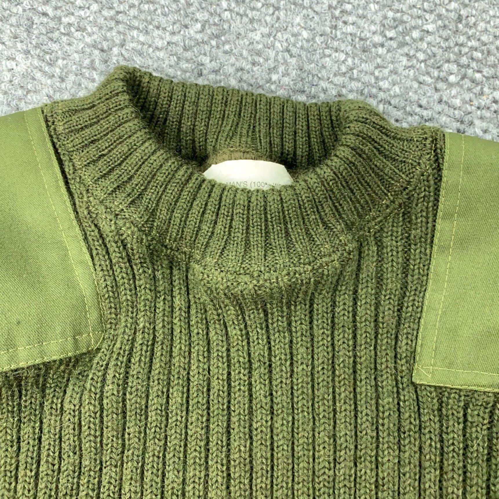 Commando VINTAGE Jack Young Wool Sweater Mens Size 42 Green Military Mock Neck Pullover Size US XL / EU 56 / 4 - 3 Thumbnail