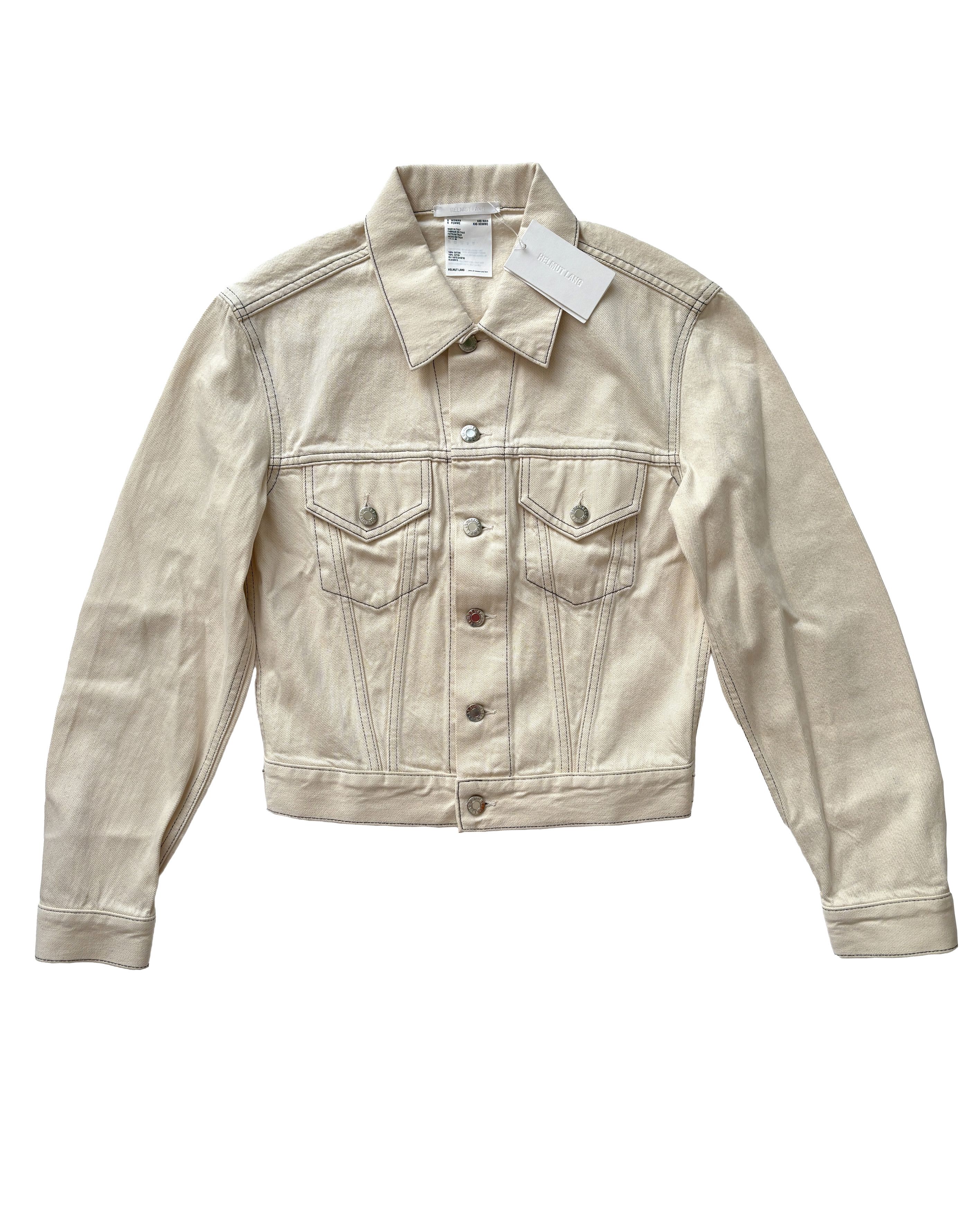 Helmut Lang ⚡️QUICK SALE⚡️Helmut Lang White Cream Denim Jacket Size S / US 4 / IT 40 - 1 Thumbnail