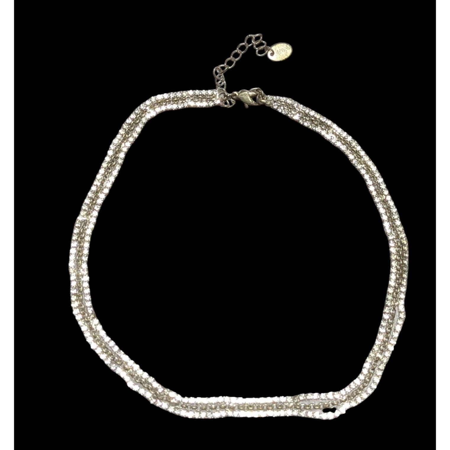 Other Claire's Silver Multilayer Rhinestone Necklace Size ONE SIZE - 2 Thumbnail