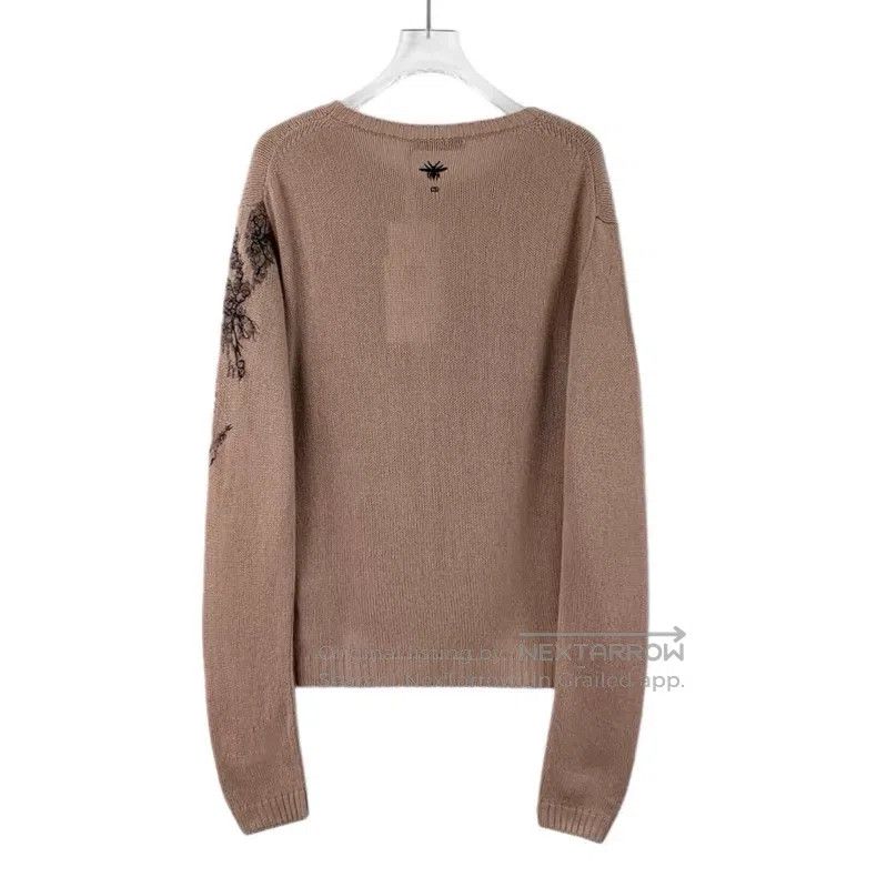 Dior Dior Brown jungle animal inlaid cashmere round-neck long-s Size M / US 6-8 / IT 42-44 - 2 Thumbnail